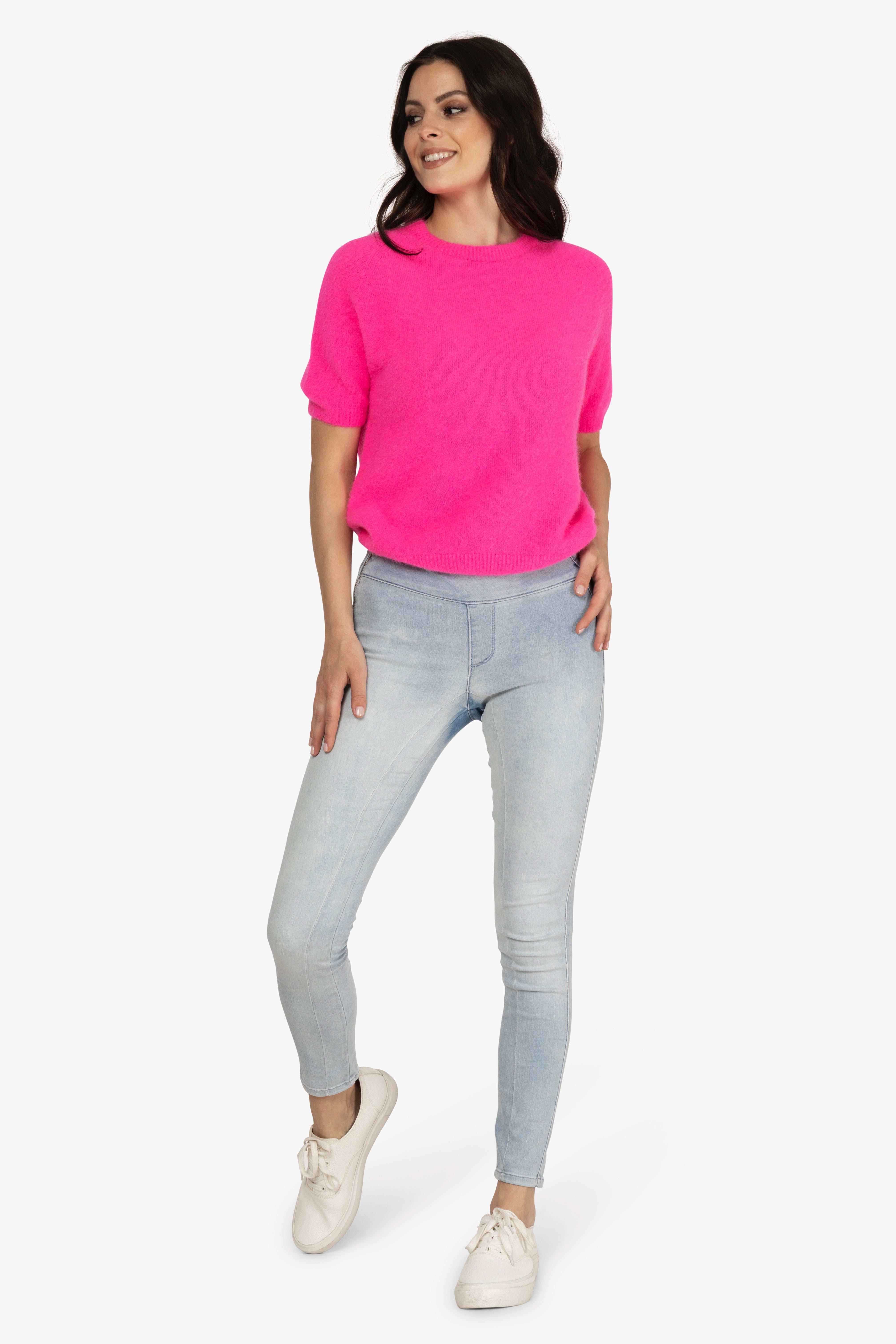 Alpaka Pulli mit Halbarm