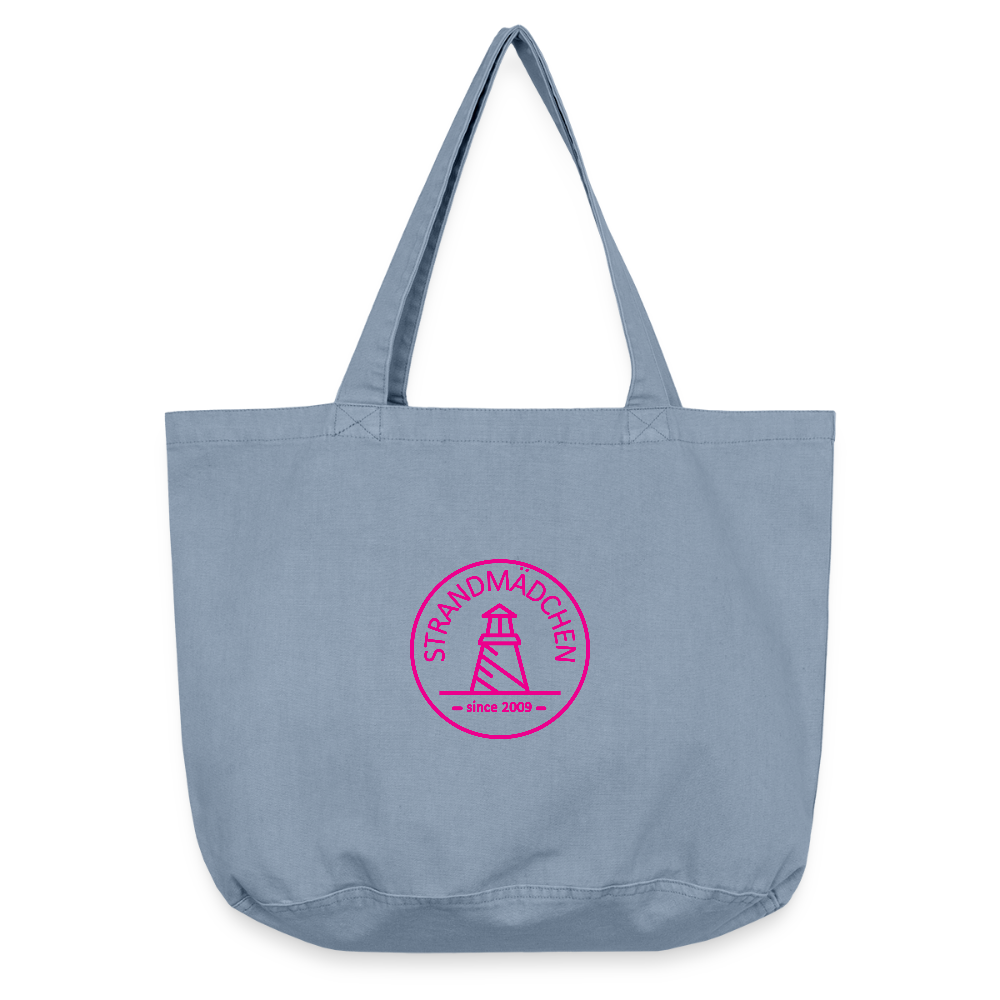 Vintage-Washed Shopper STRANDMÄDCHEN - vintage light blue