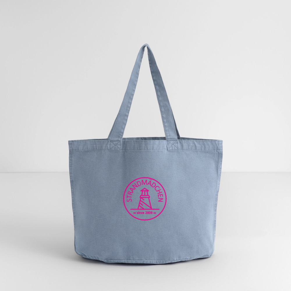 Vintage-Washed Shopper STRANDMÄDCHEN - vintage light blue