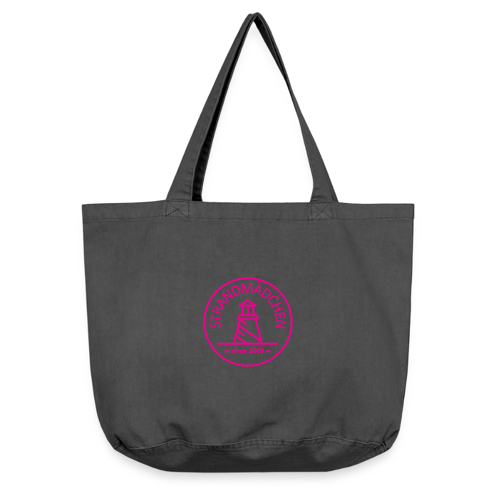 Vintage-Washed Shopper STRANDMÄDCHEN - Vintage Schwarz