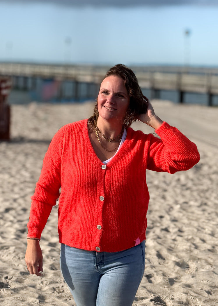 Feinstrickjacke mit Alpaka