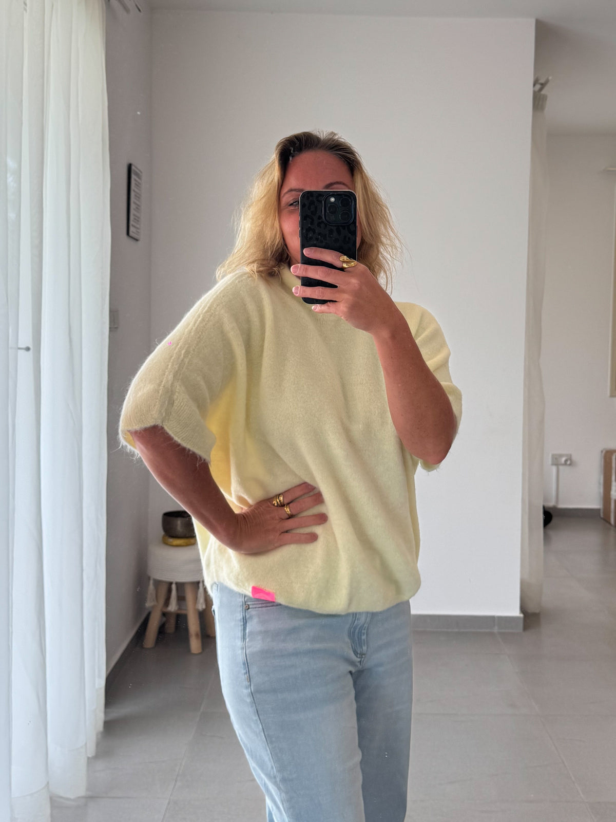 Oversize Poncho-Pulli mit Alpaka