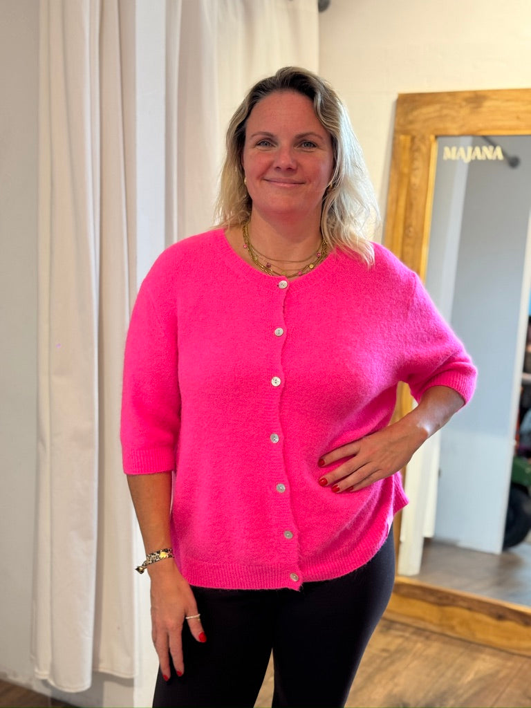 Alpaka Strickjacke mit Halbarm