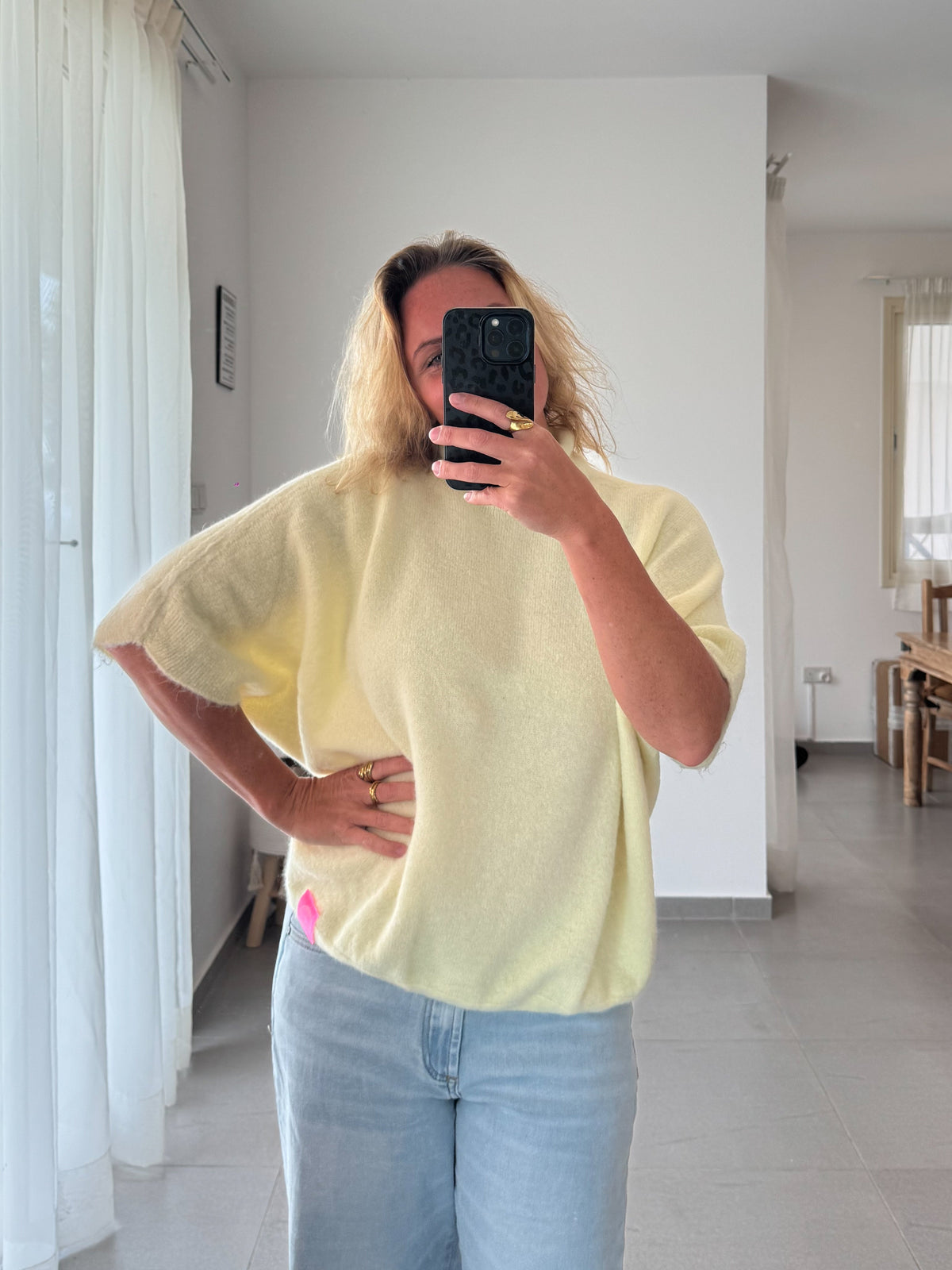 Oversize Poncho-Pulli mit Alpaka