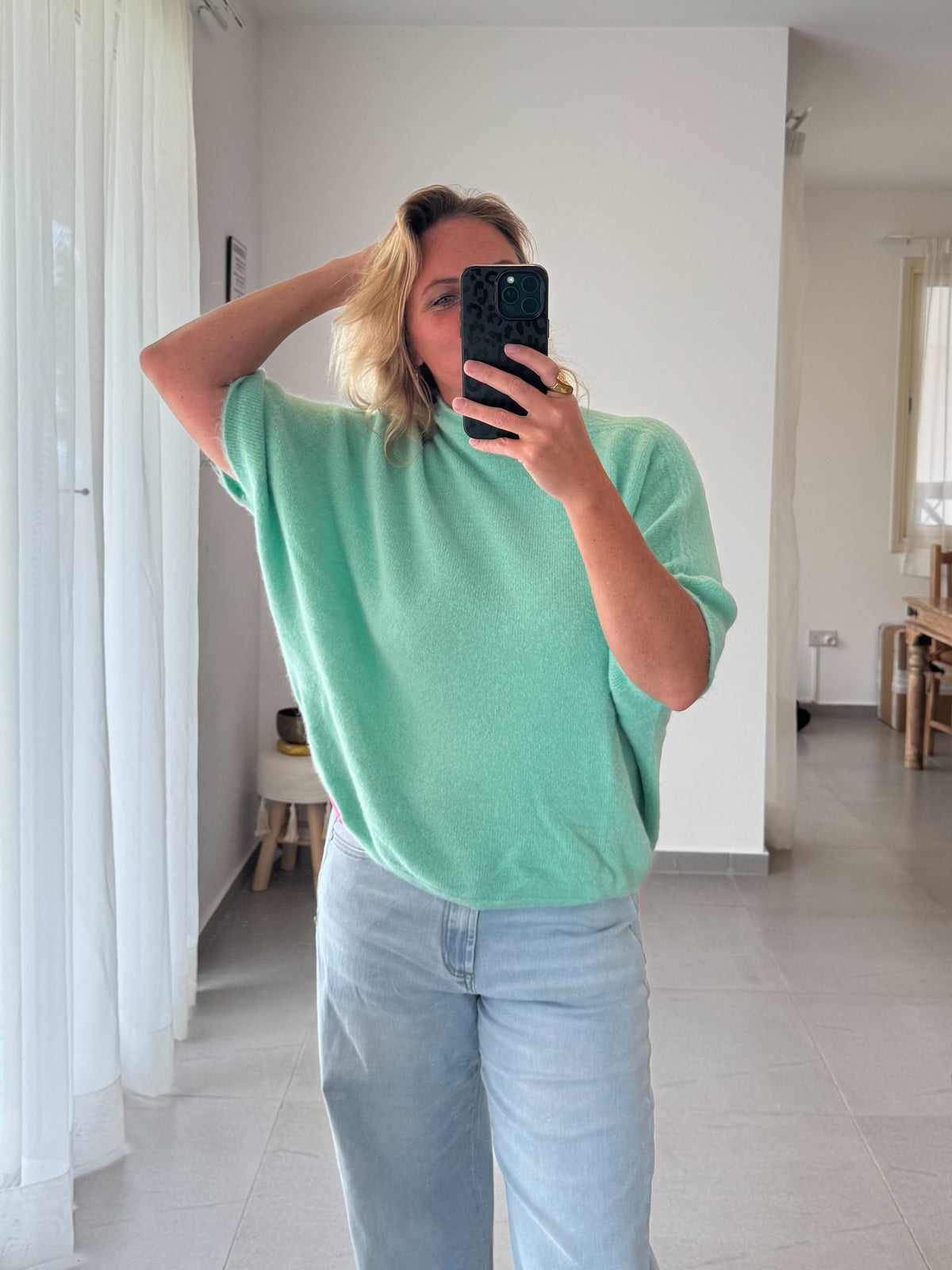 Oversize Poncho-Pulli mit Alpaka