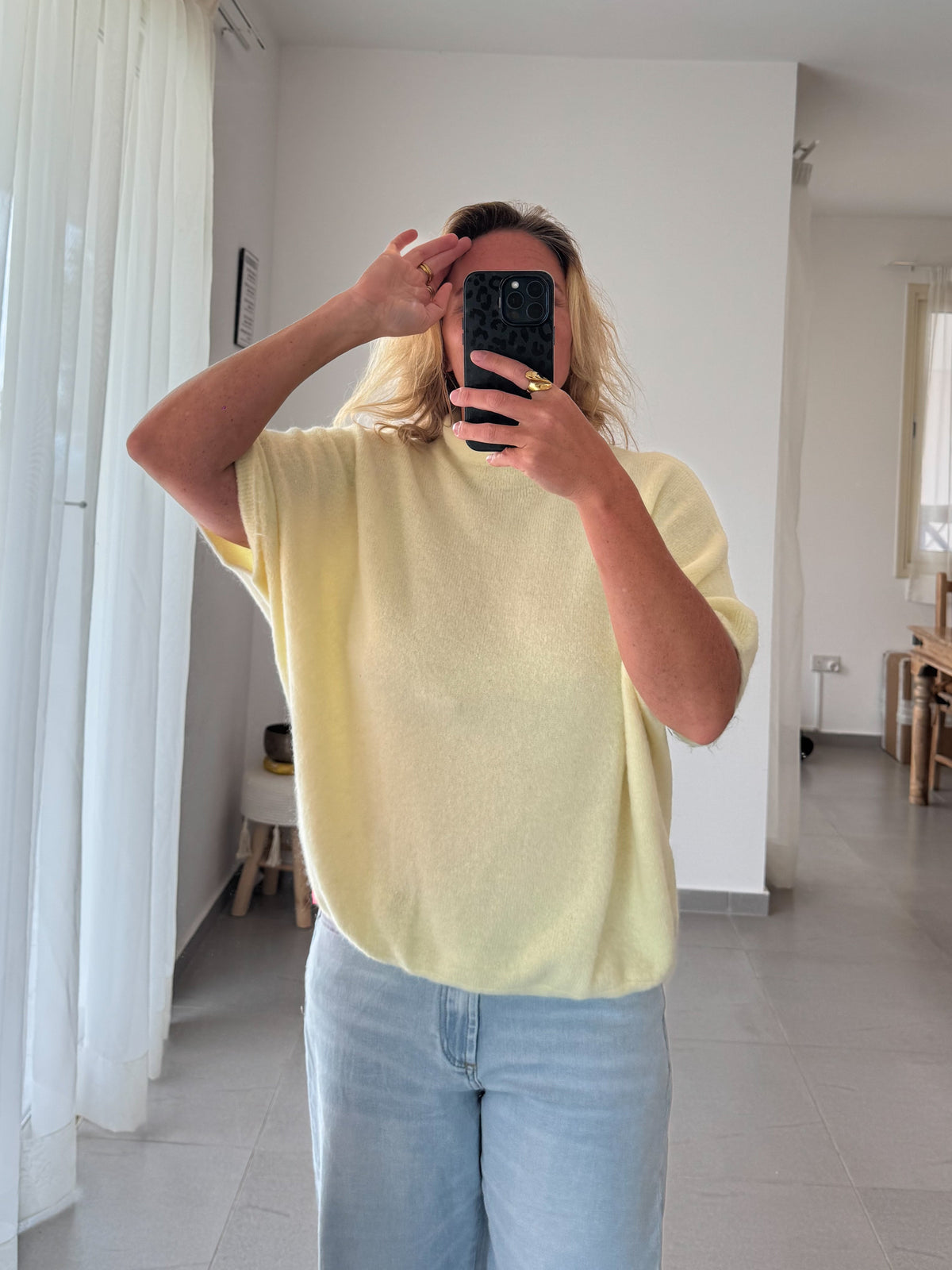 Oversize Poncho-Pulli mit Alpaka