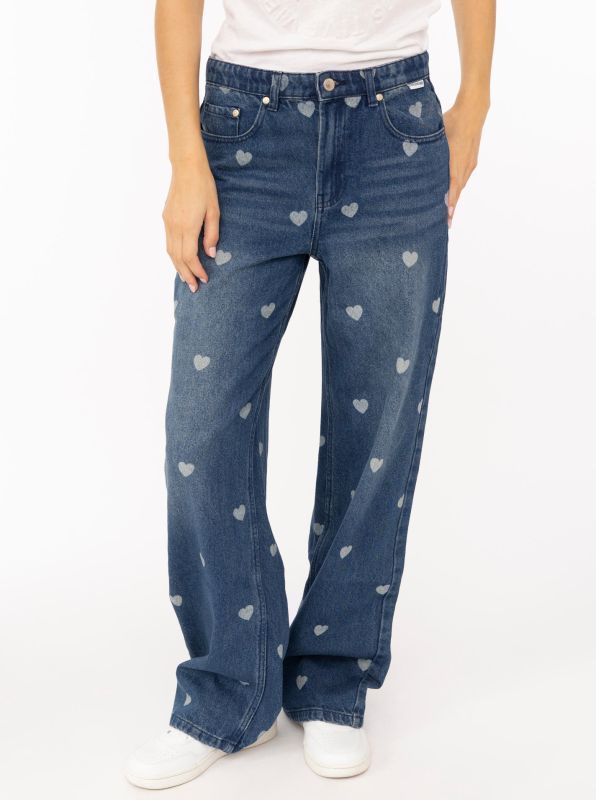 Zwillingsherz Wide Leg Jeans WASHED HEARTS
