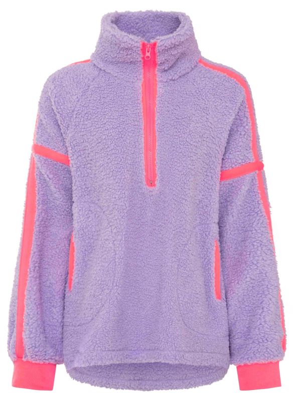 Zwillingsherz Oversize Half Zip Teddy Fleece NEON