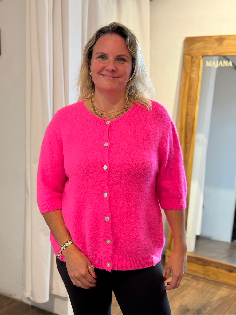 Alpaka Strickjacke mit Halbarm