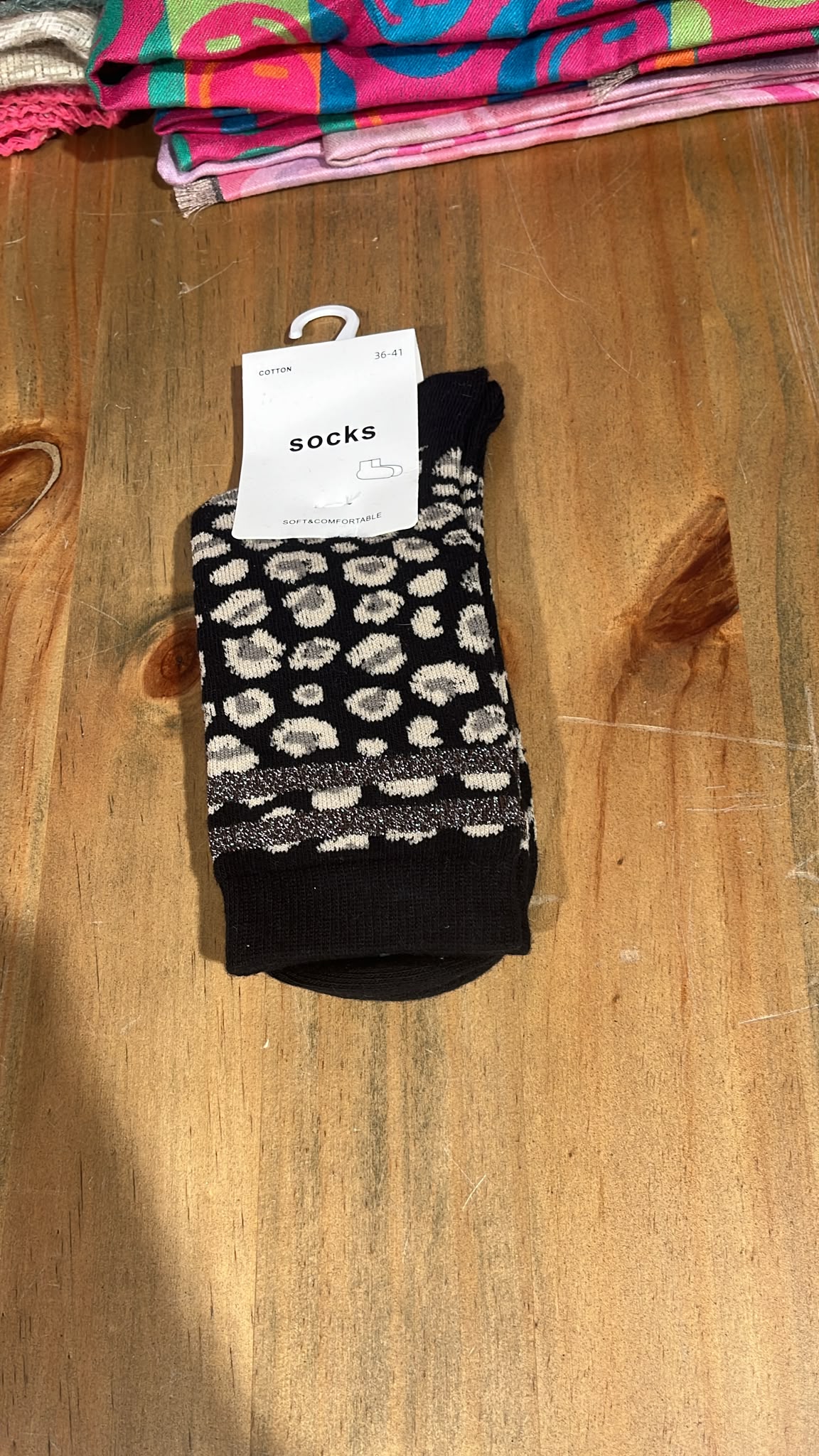 Leo Socken mit GLITZERSTREIFEN