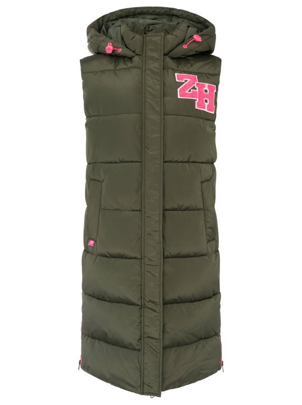 Zwillingsherz XXL Lange Steppweste ZH PATCH