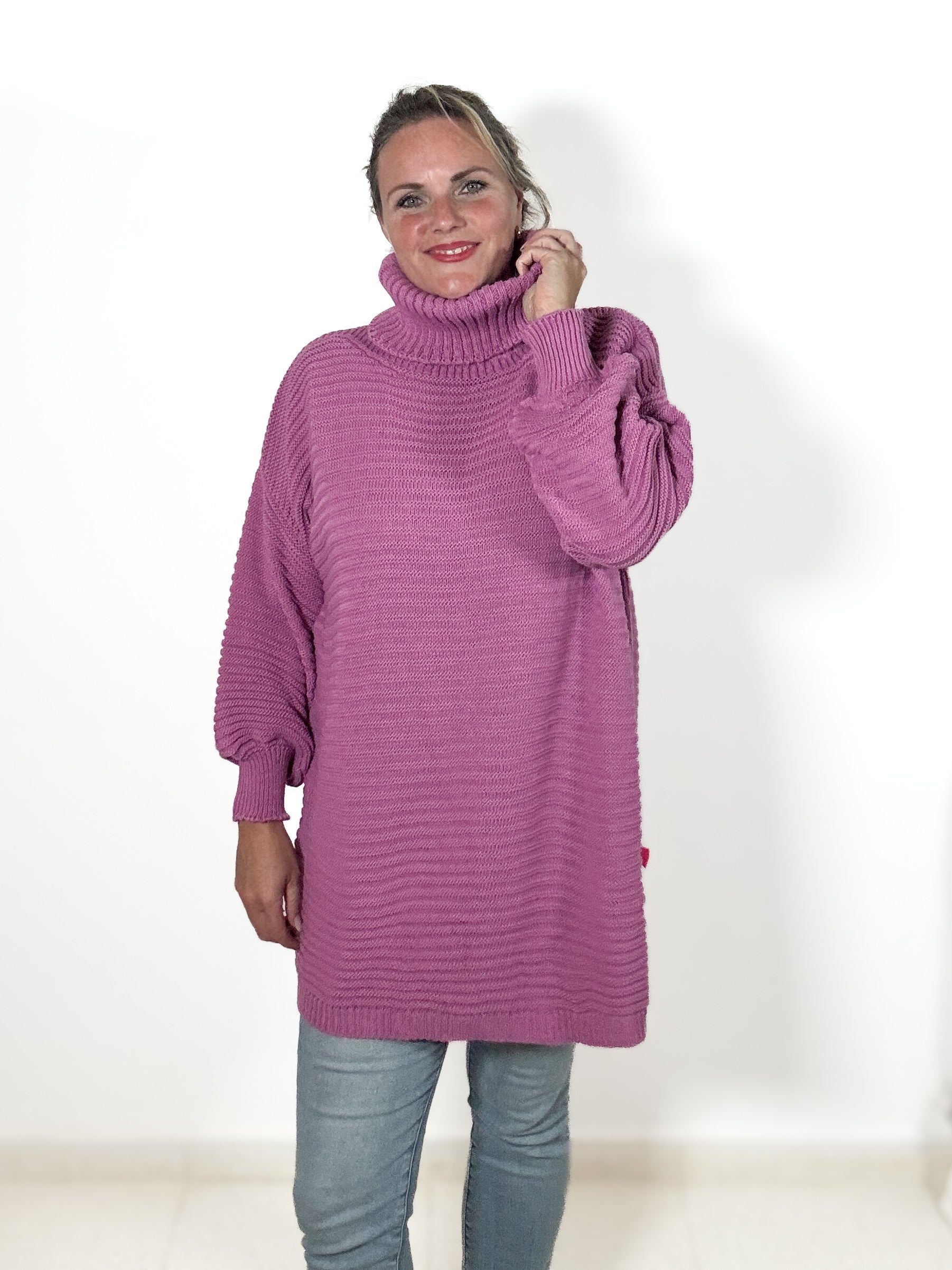 Oversize Strickpulli mit Rollkragen