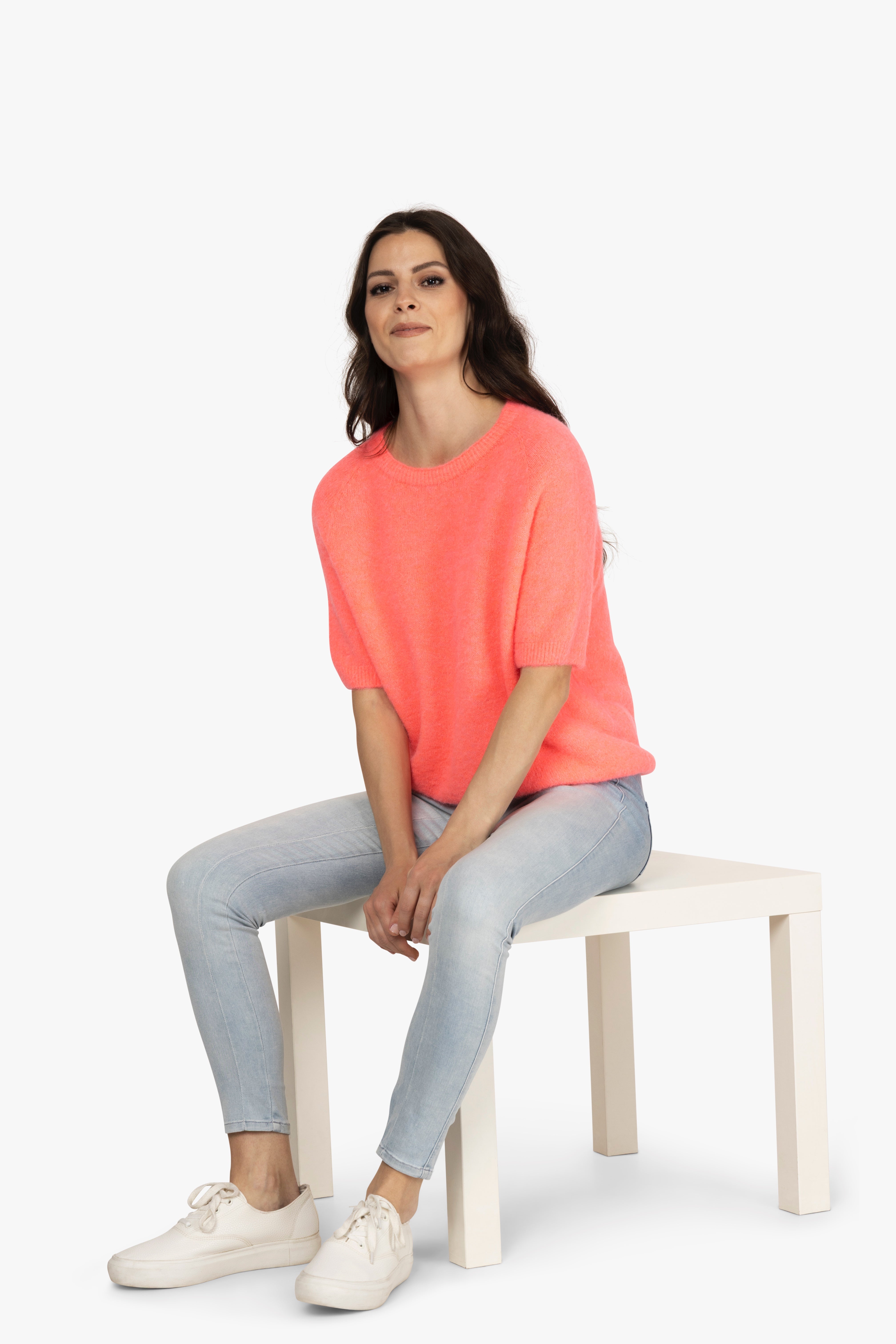Alpaka Pulli mit Halbarm