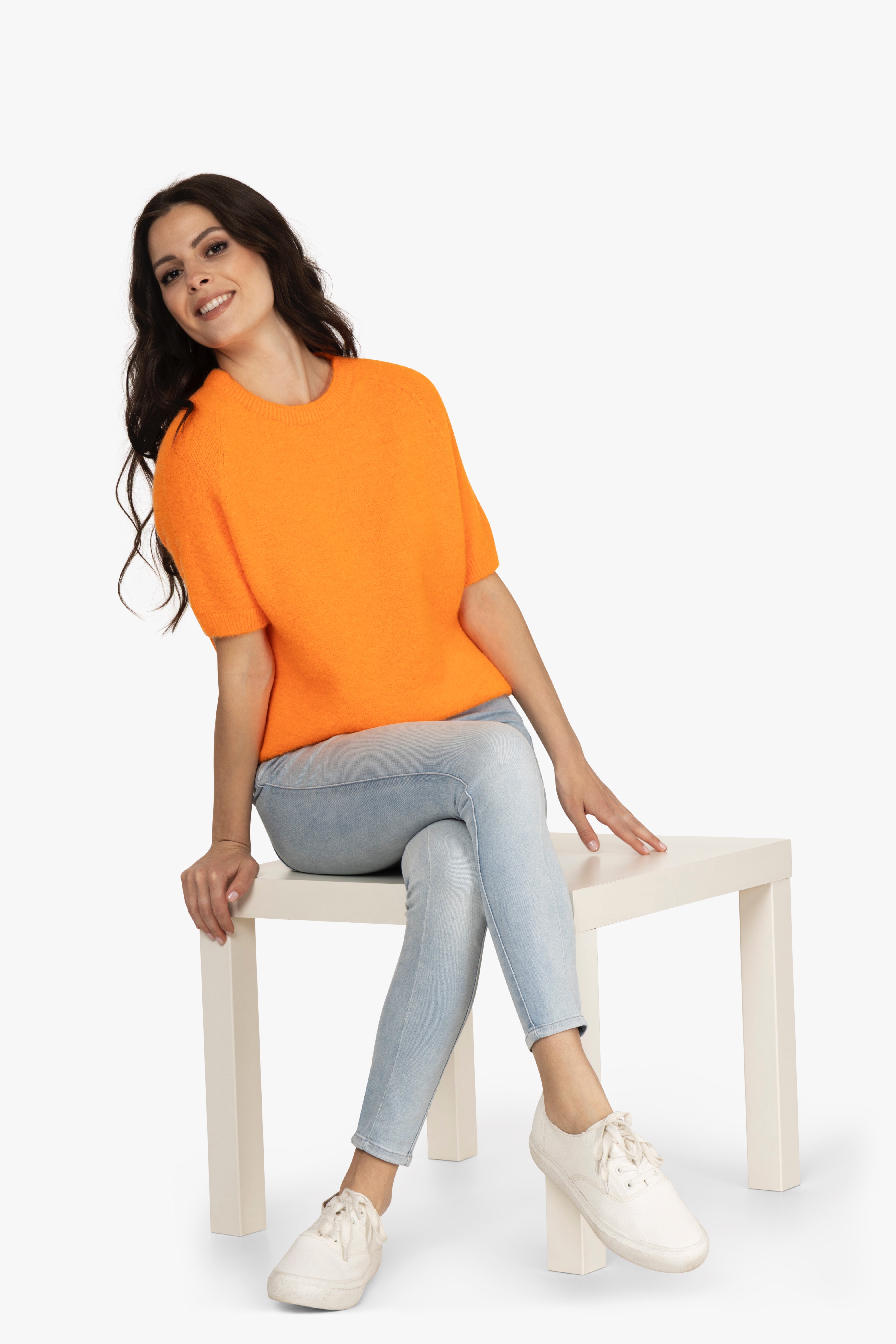 Alpaka Pulli mit Halbarm