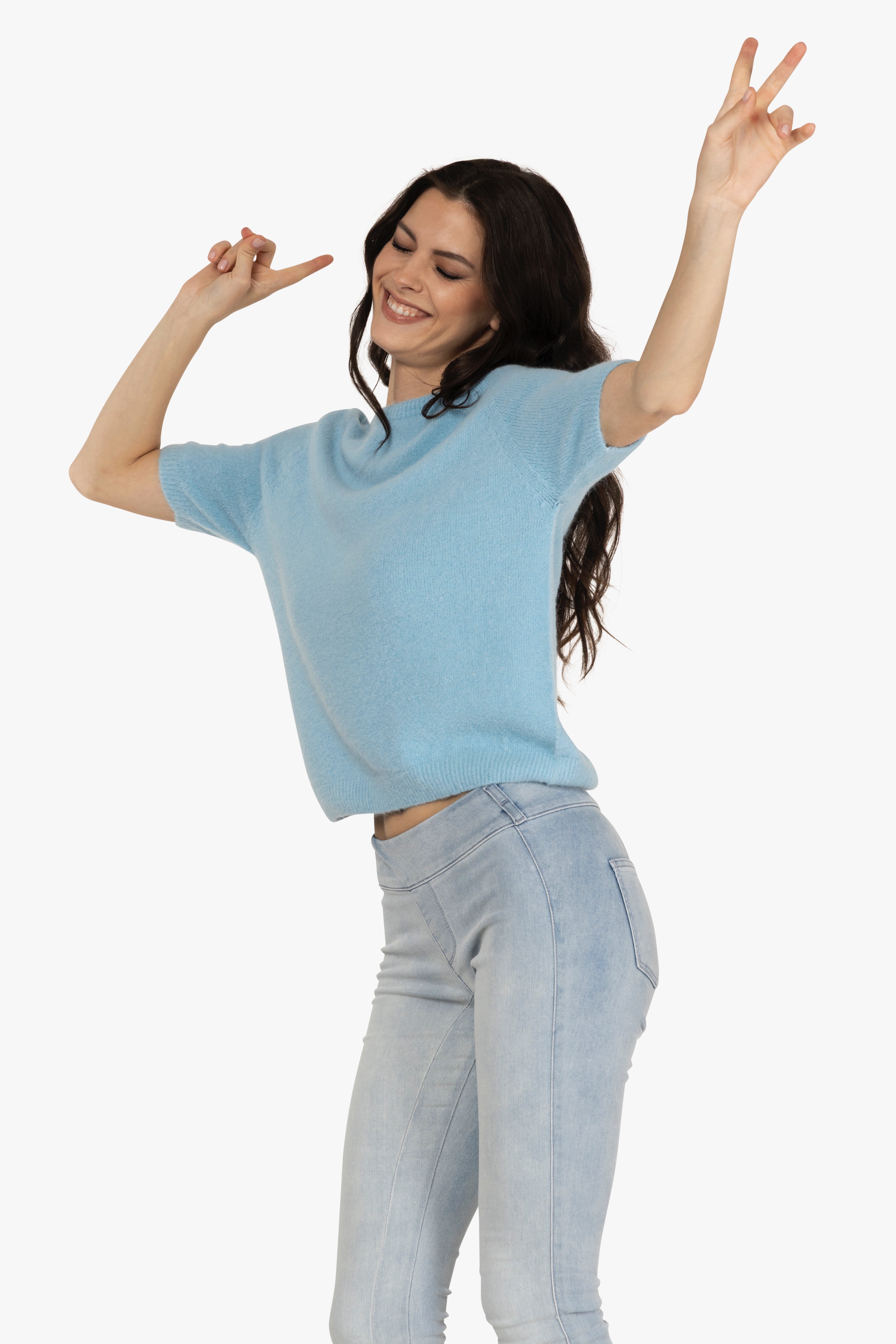 Alpaka Pulli mit Halbarm