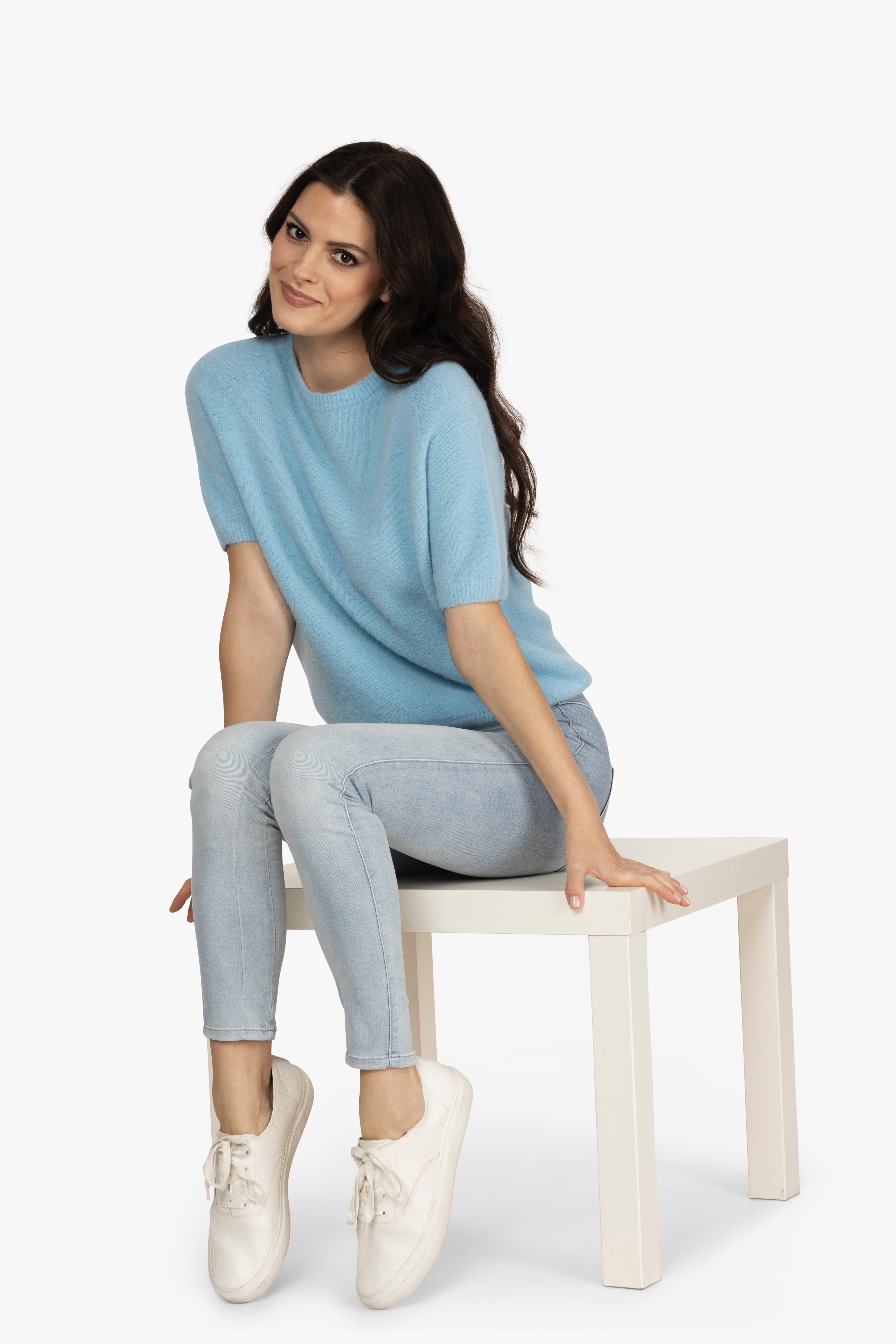 Alpaka Pulli mit Halbarm