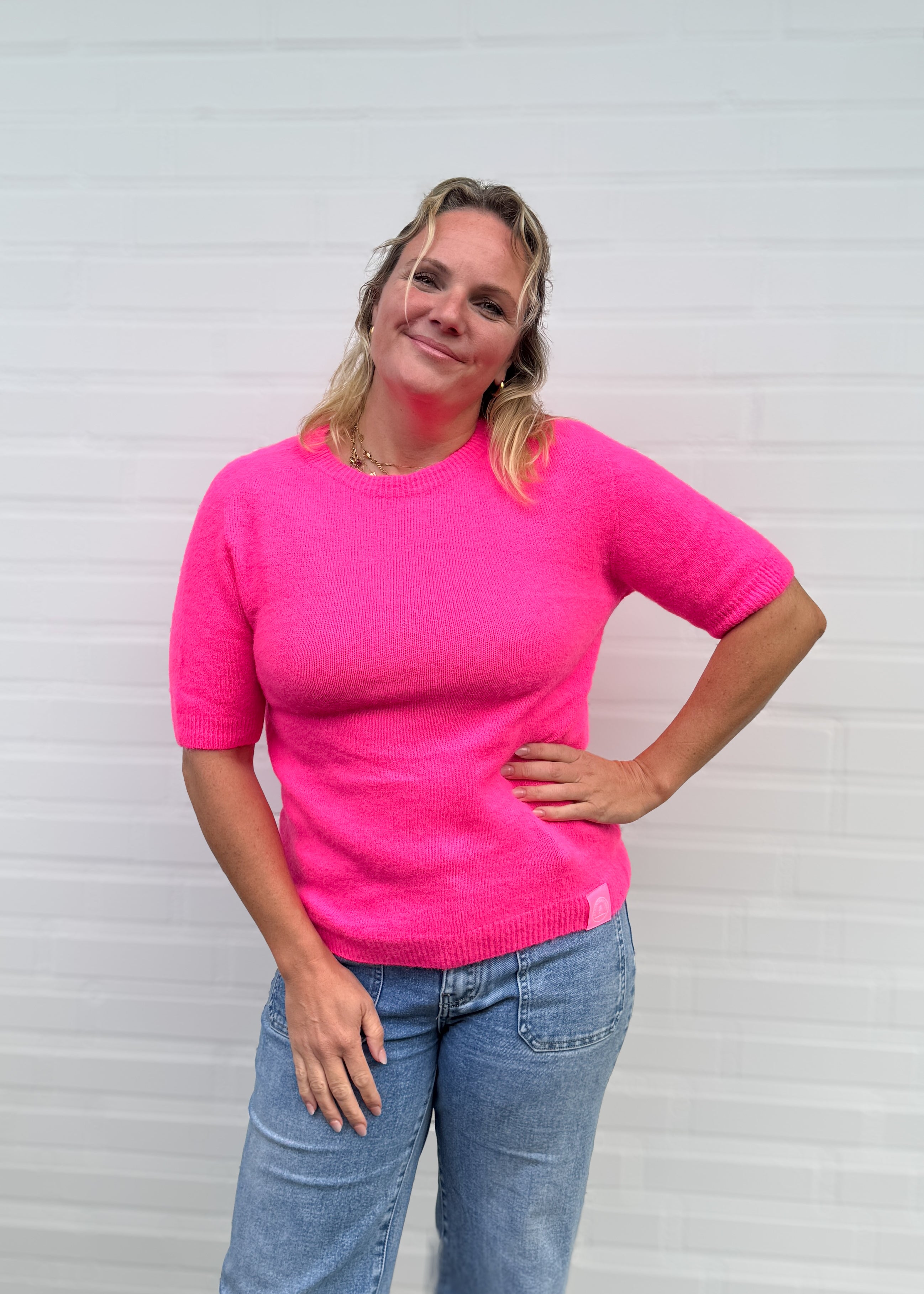Alpaka Pulli mit Halbarm