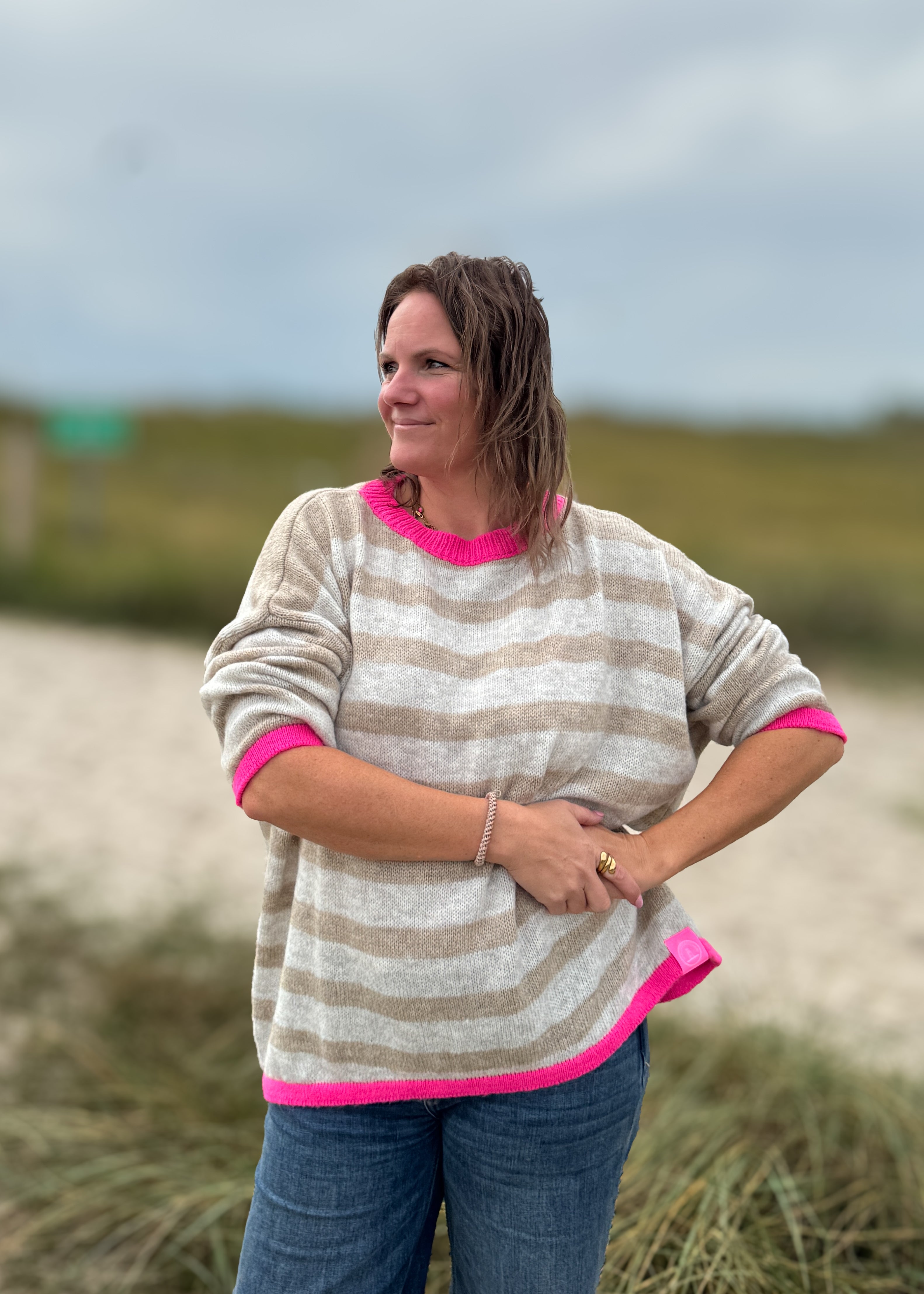 Strickpulli Streifen