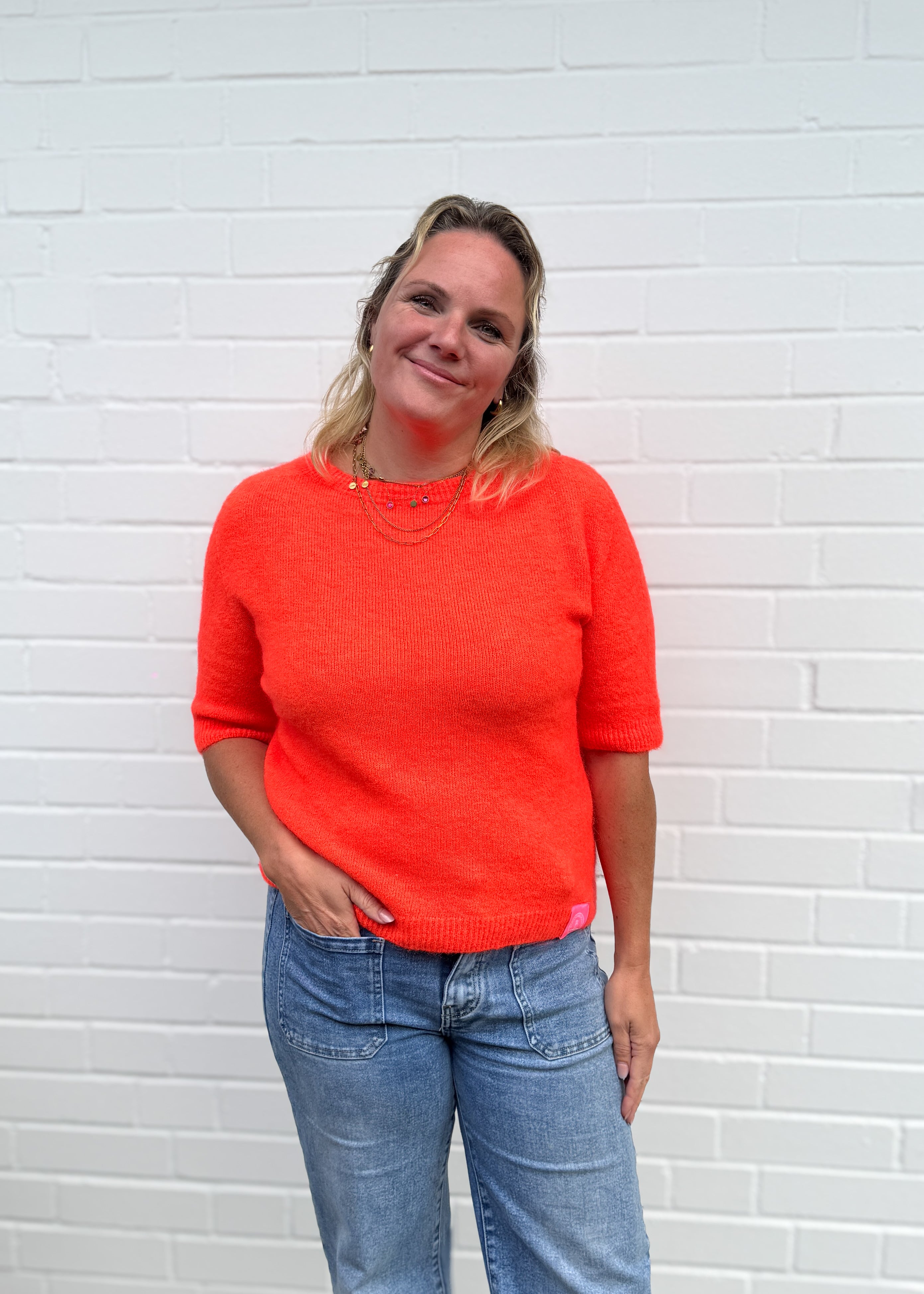 Alpaka Pulli mit Halbarm