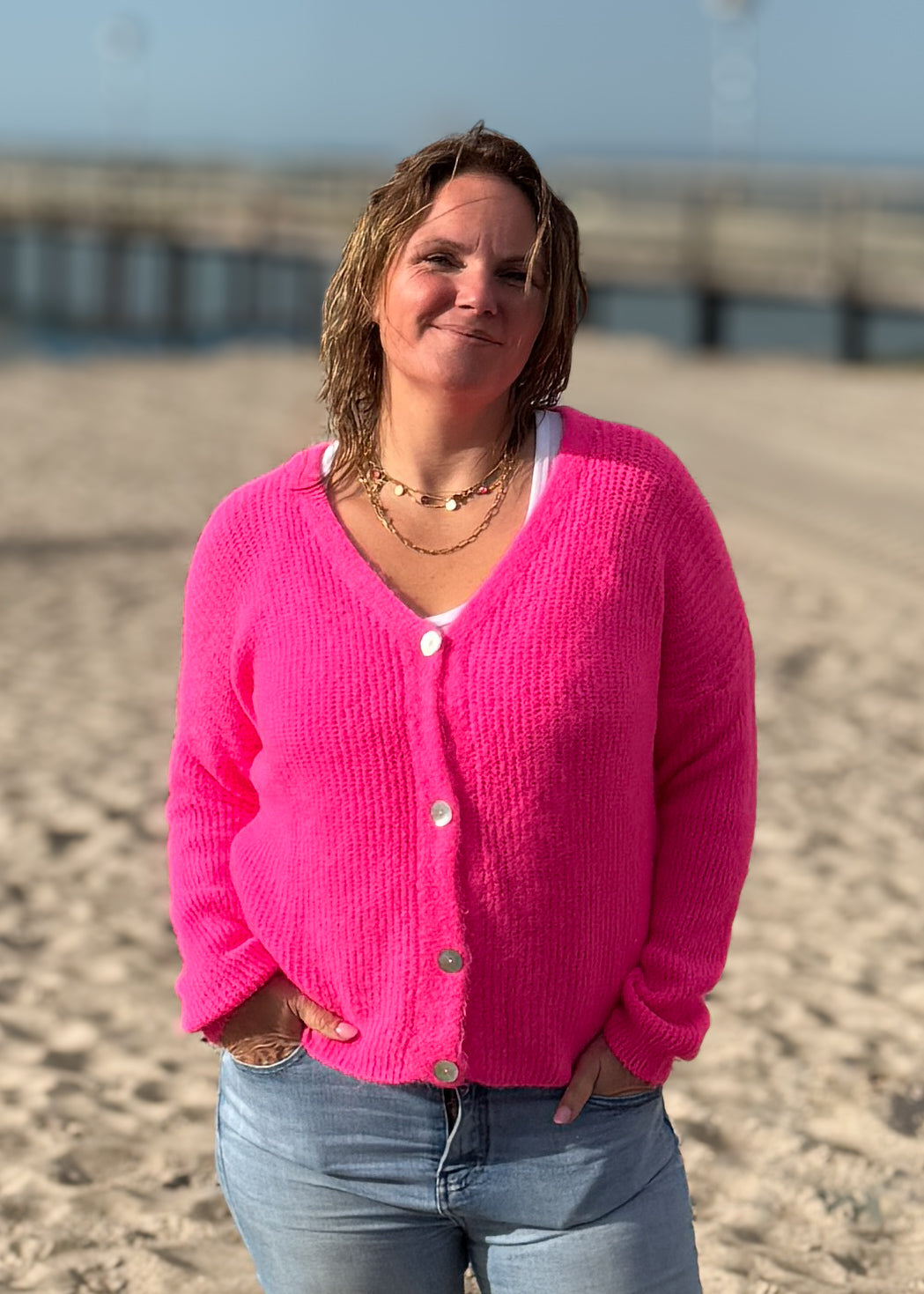 Feinstrickjacke mit Alpaka