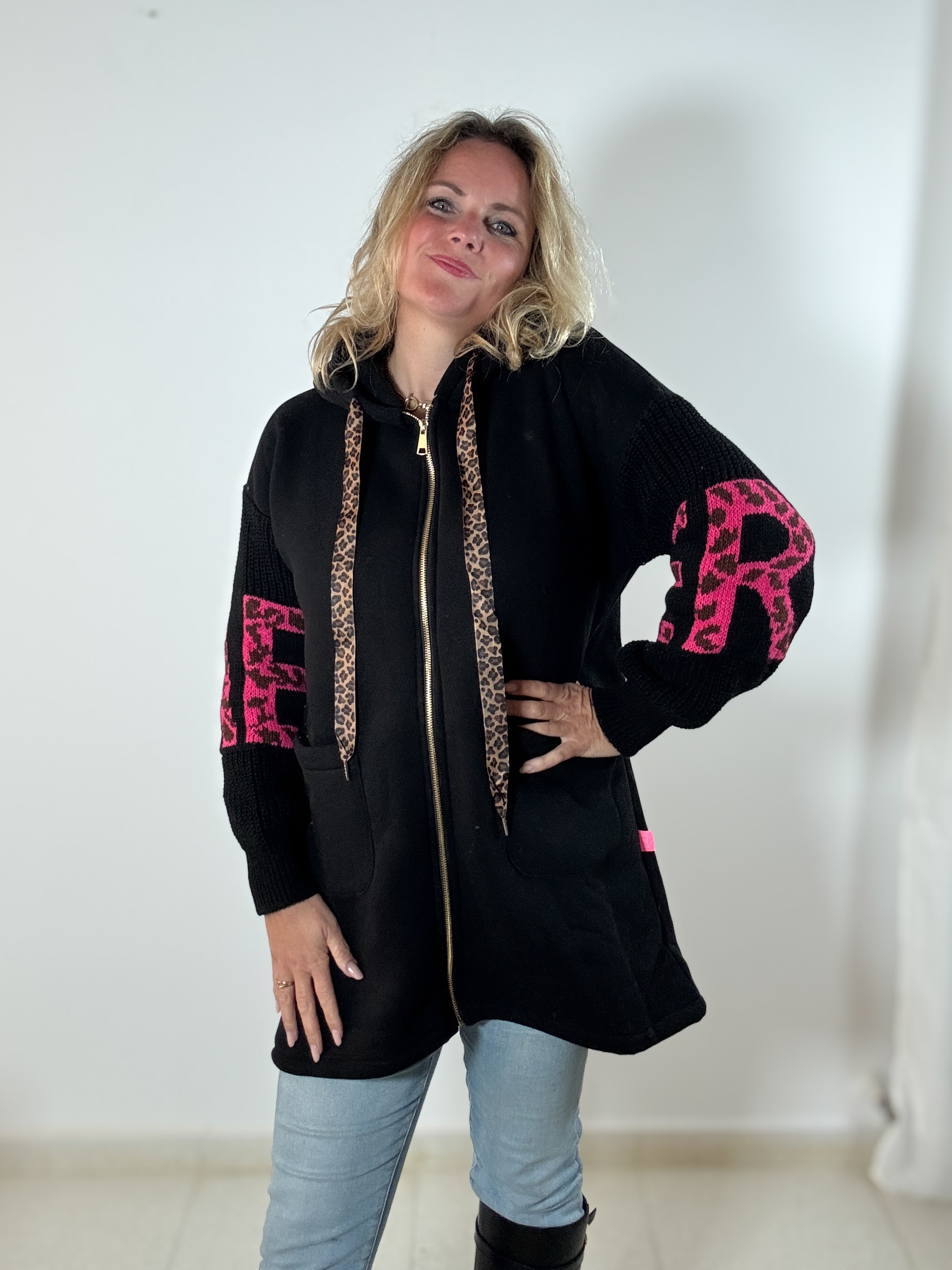 Sweatjacke mit Strickarm