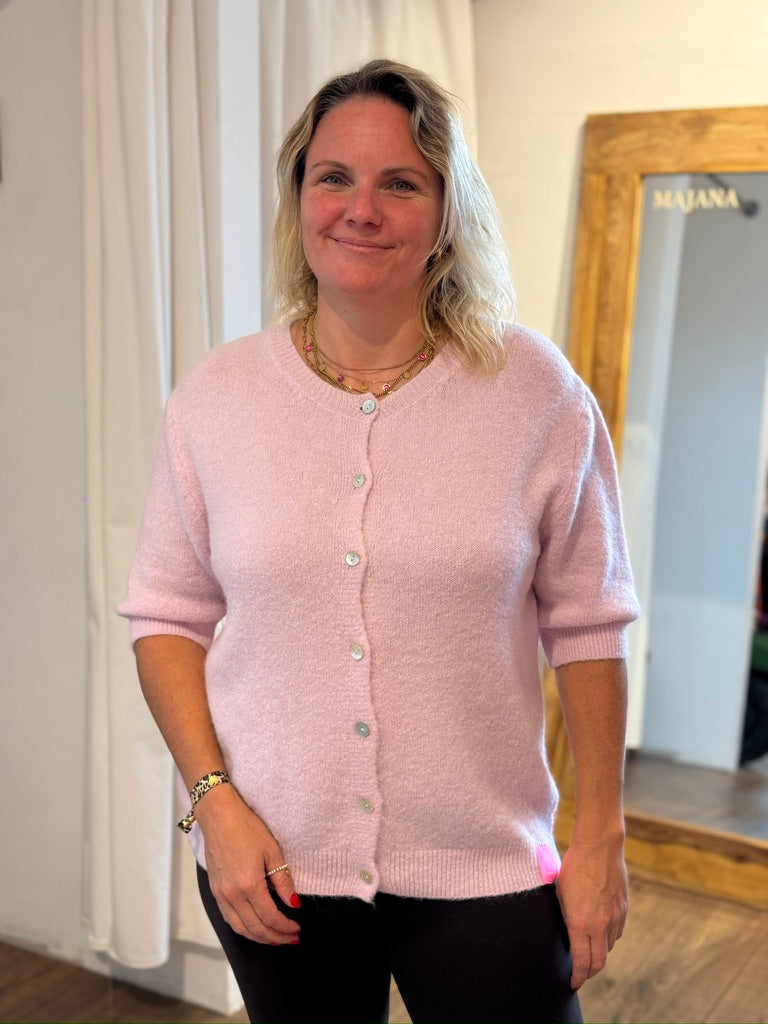 Alpaka Strickjacke mit Halbarm