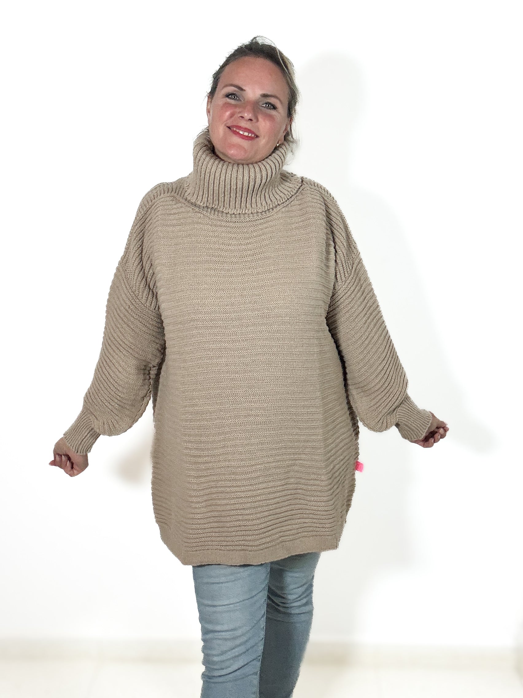 Oversize Strickpulli mit Rollkragen