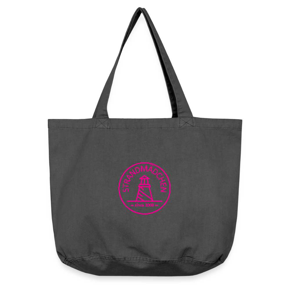 Vintage-Washed Shopper STRANDMÄDCHEN - Vintage Schwarz