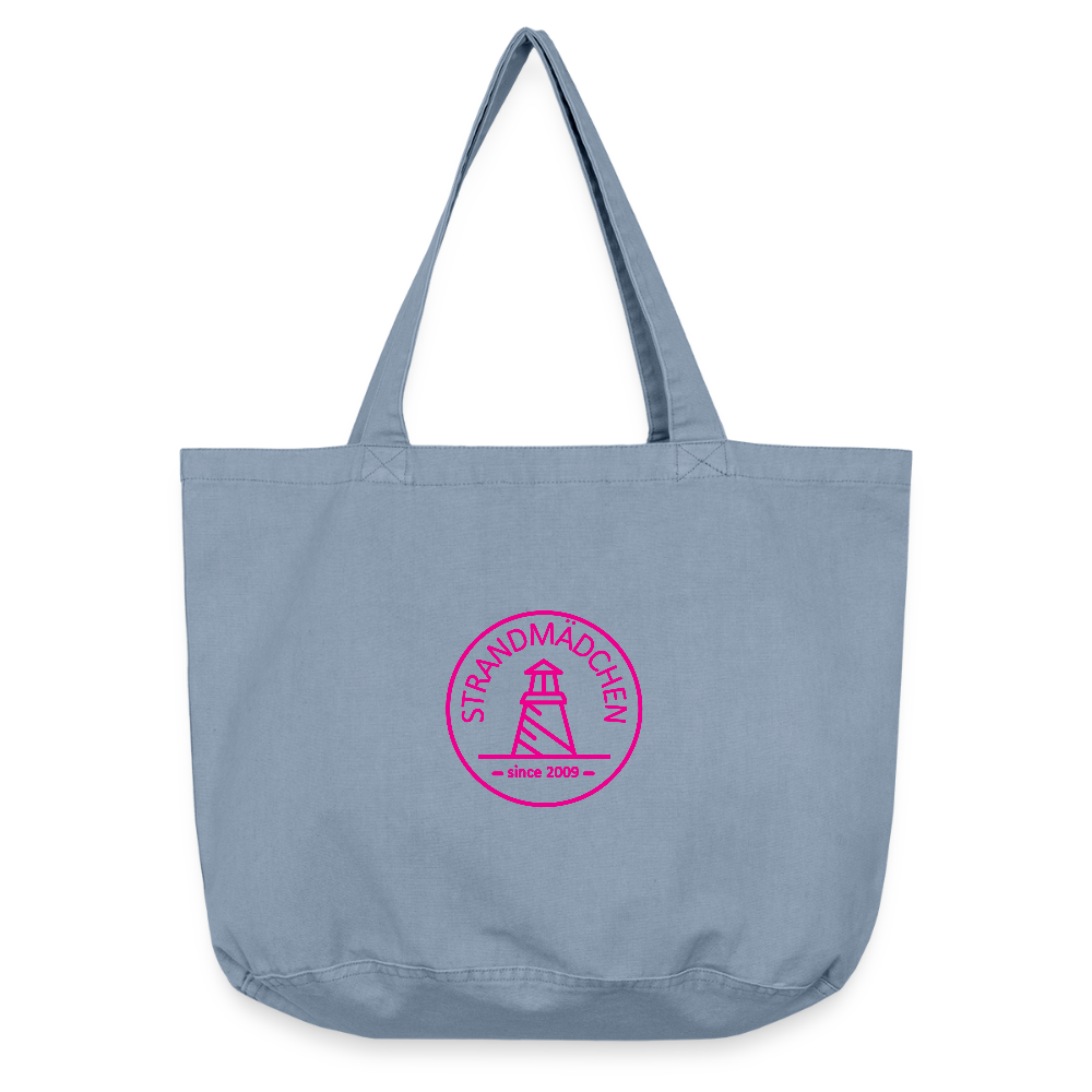 Vintage-Washed Shopper STRANDMÄDCHEN - vintage light blue