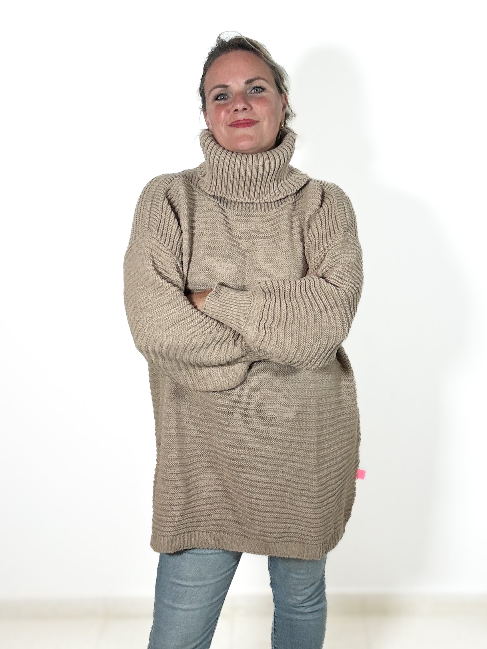 Oversize Strickpulli mit Rollkragen