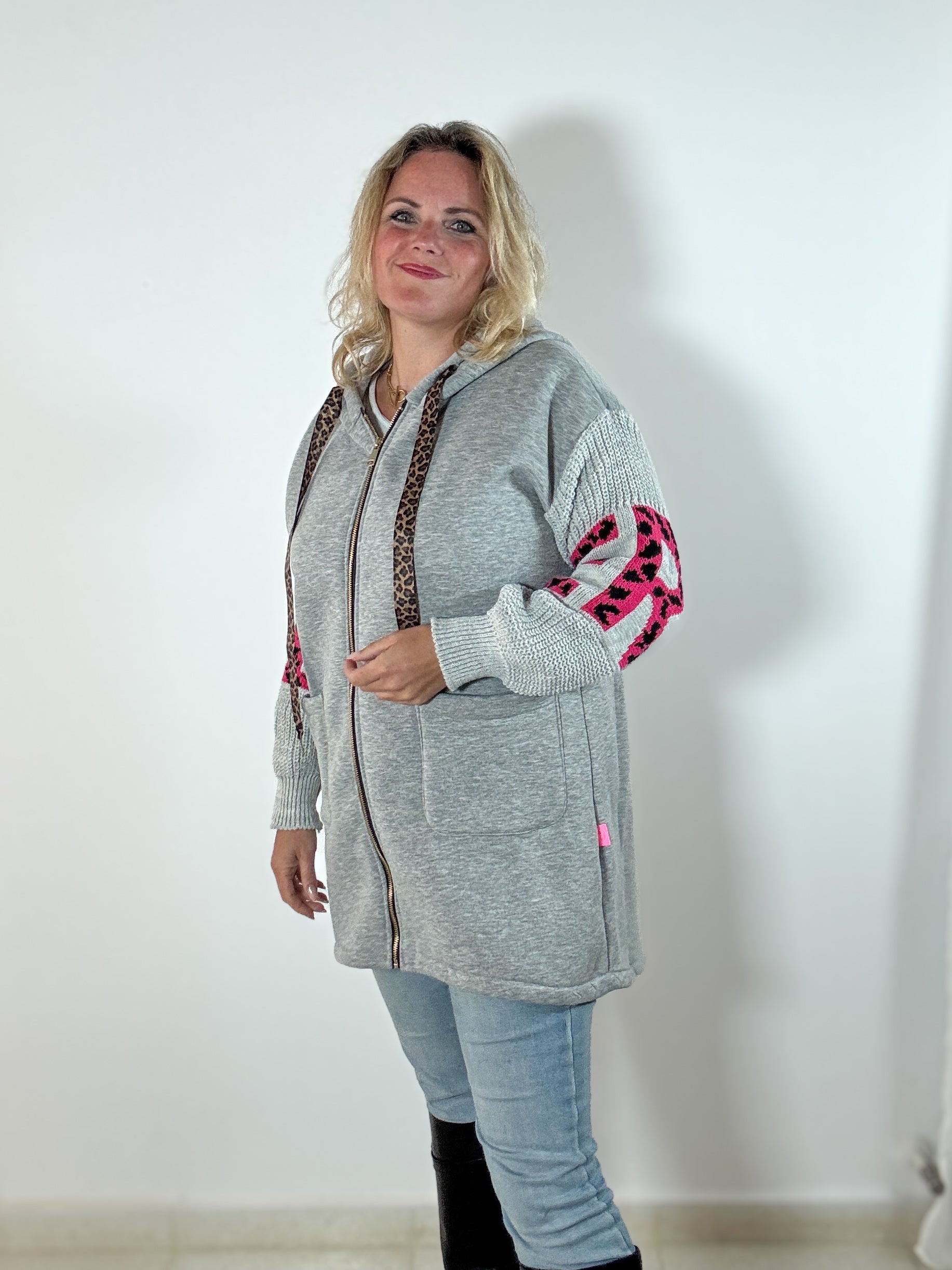 Sweatjacke mit Strickarm