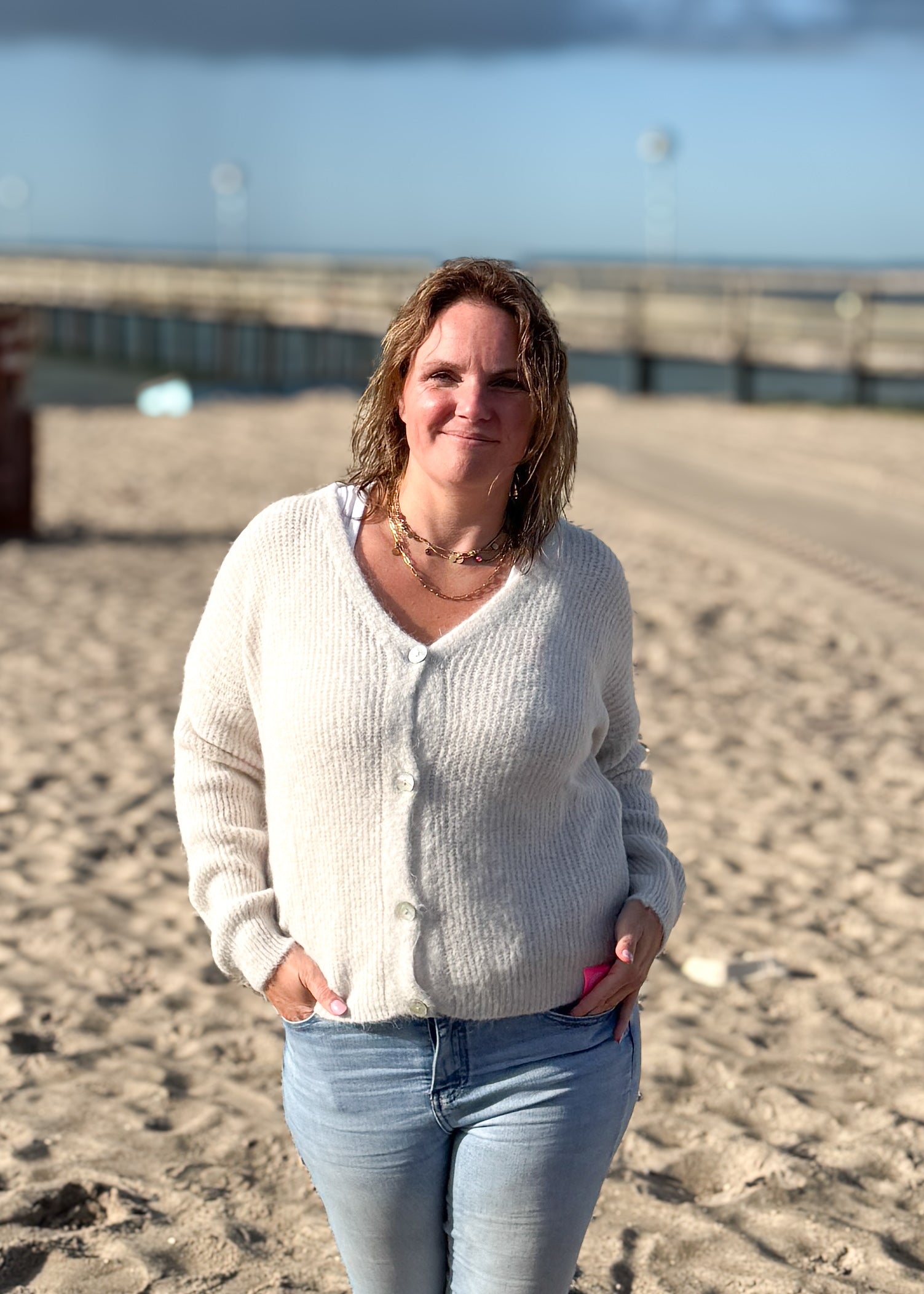 Feinstrickjacke mit Alpaka