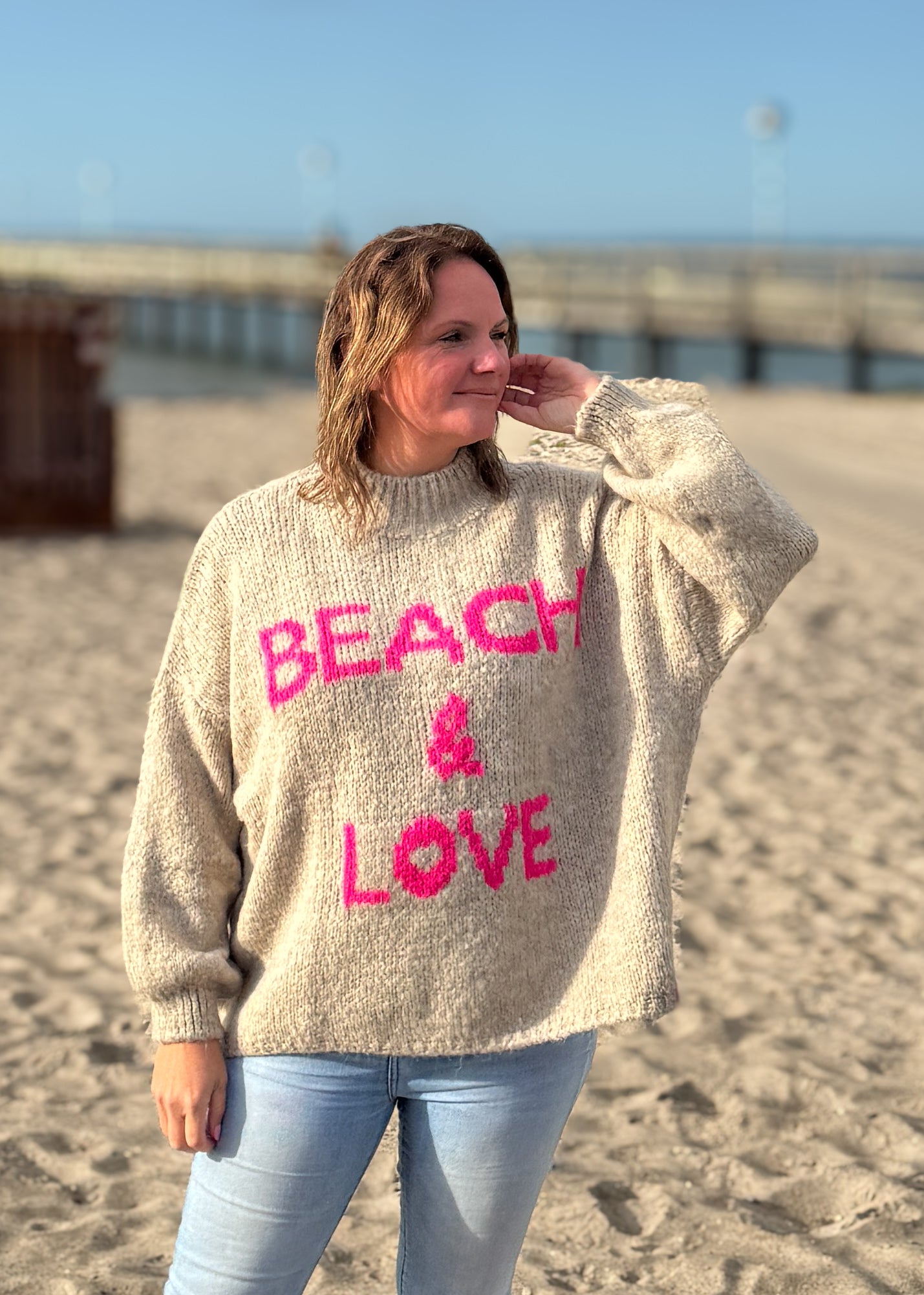 Strickpulli BEACH & LOVE