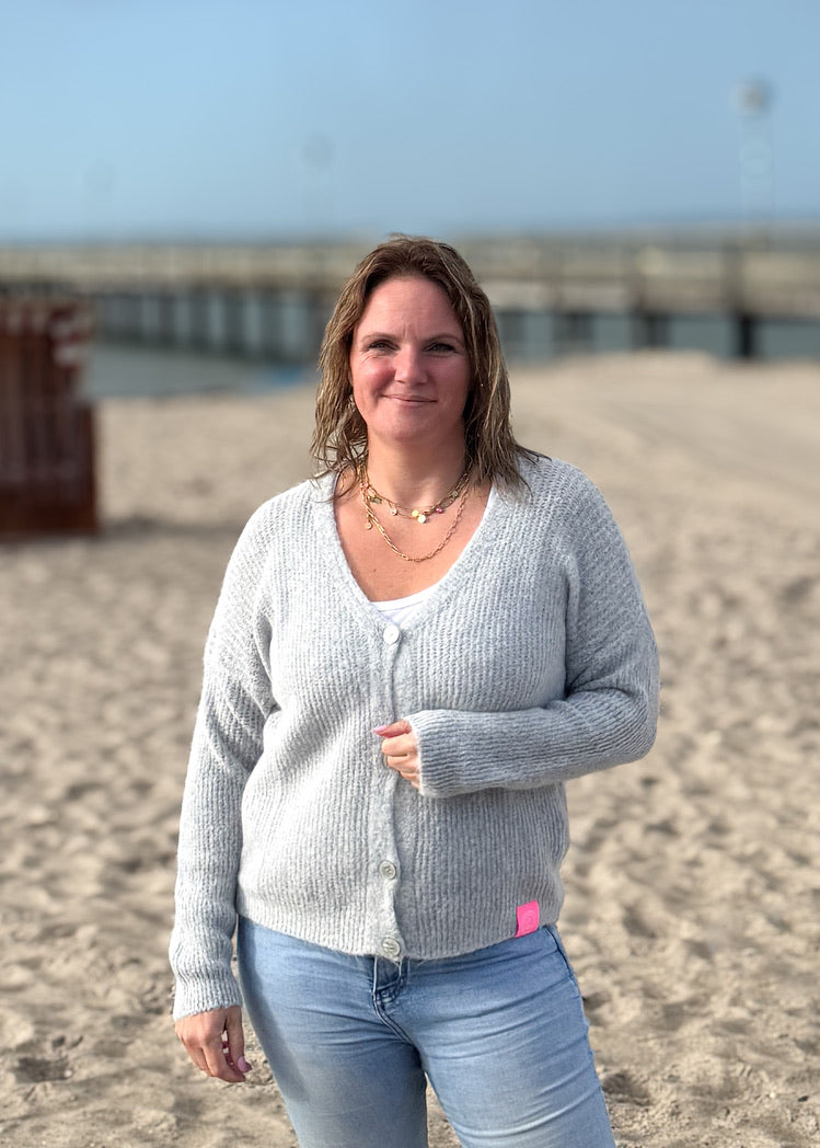 Feinstrickjacke mit Alpaka