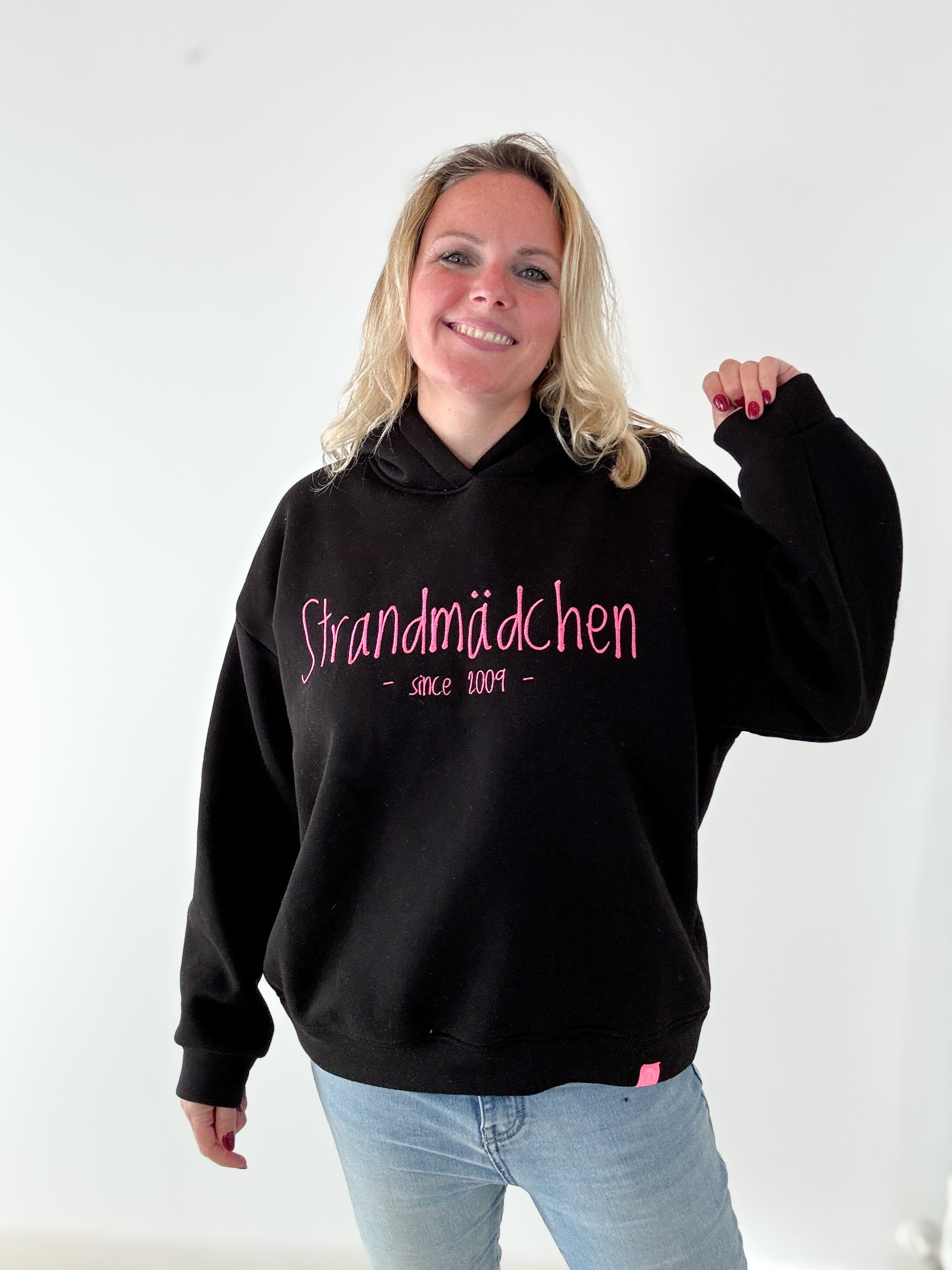 Hoodie Strandmädchen mit Stick