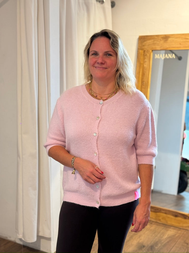 Alpaka Strickjacke mit Halbarm