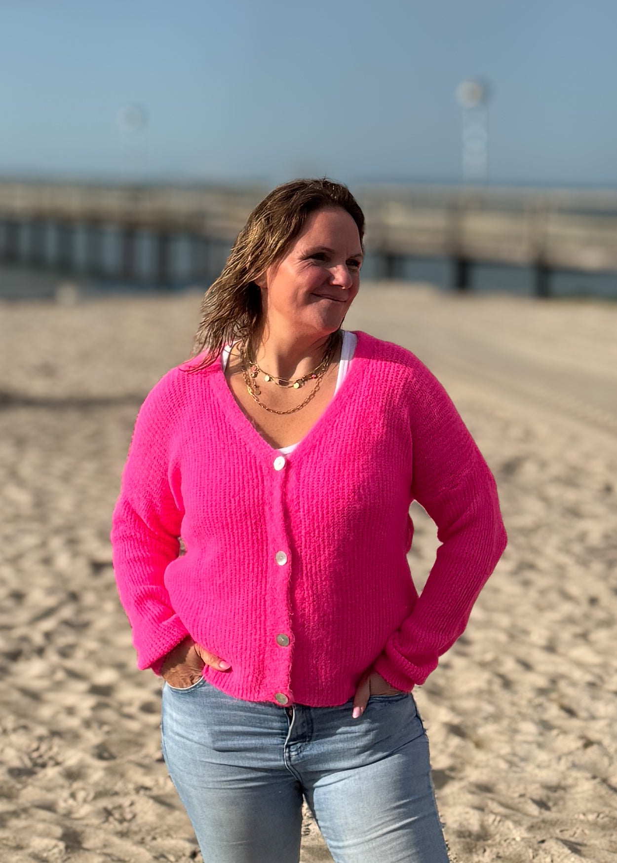 Feinstrickjacke mit Alpaka