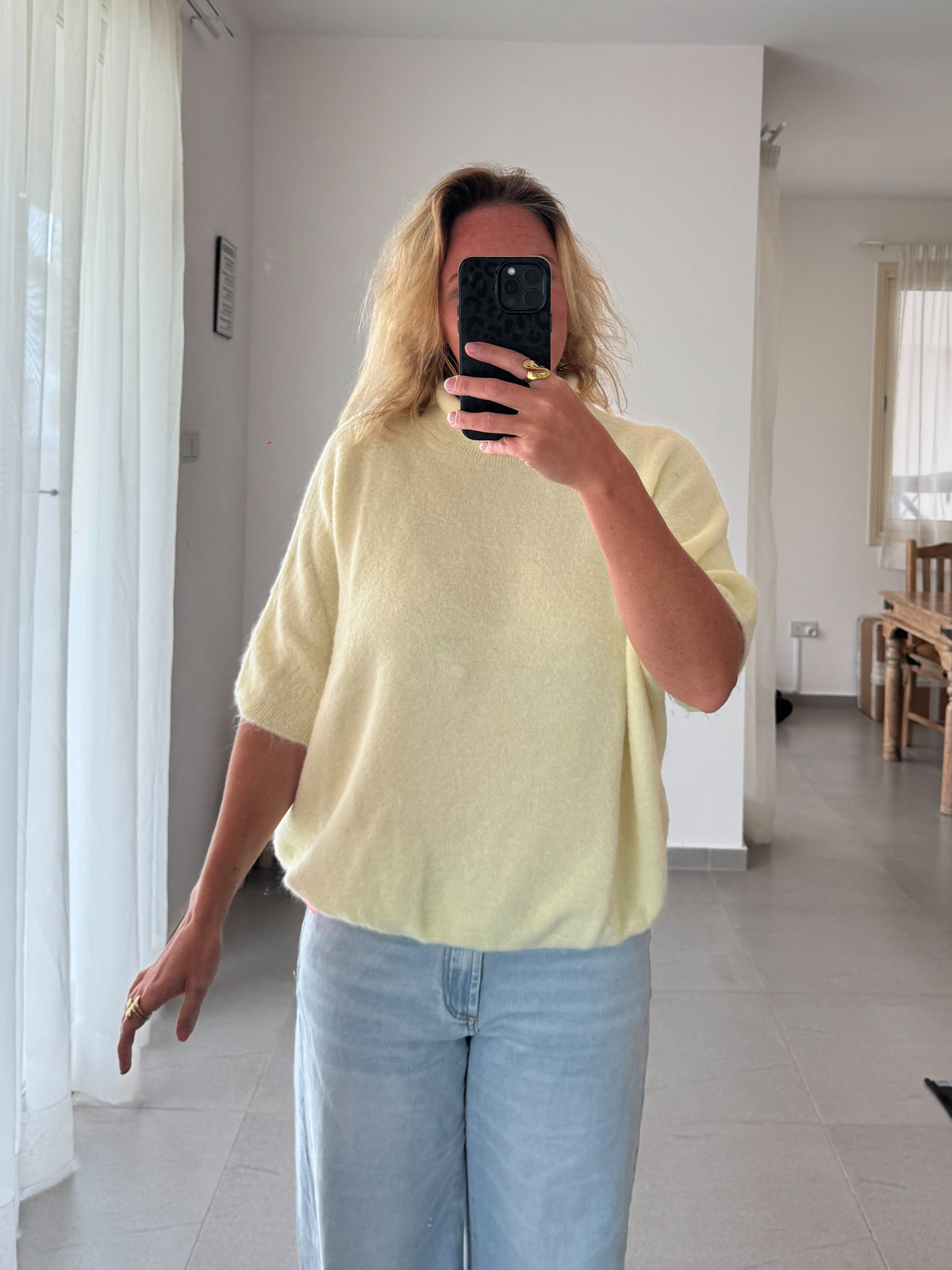 Oversize Poncho-Pulli mit Alpaka