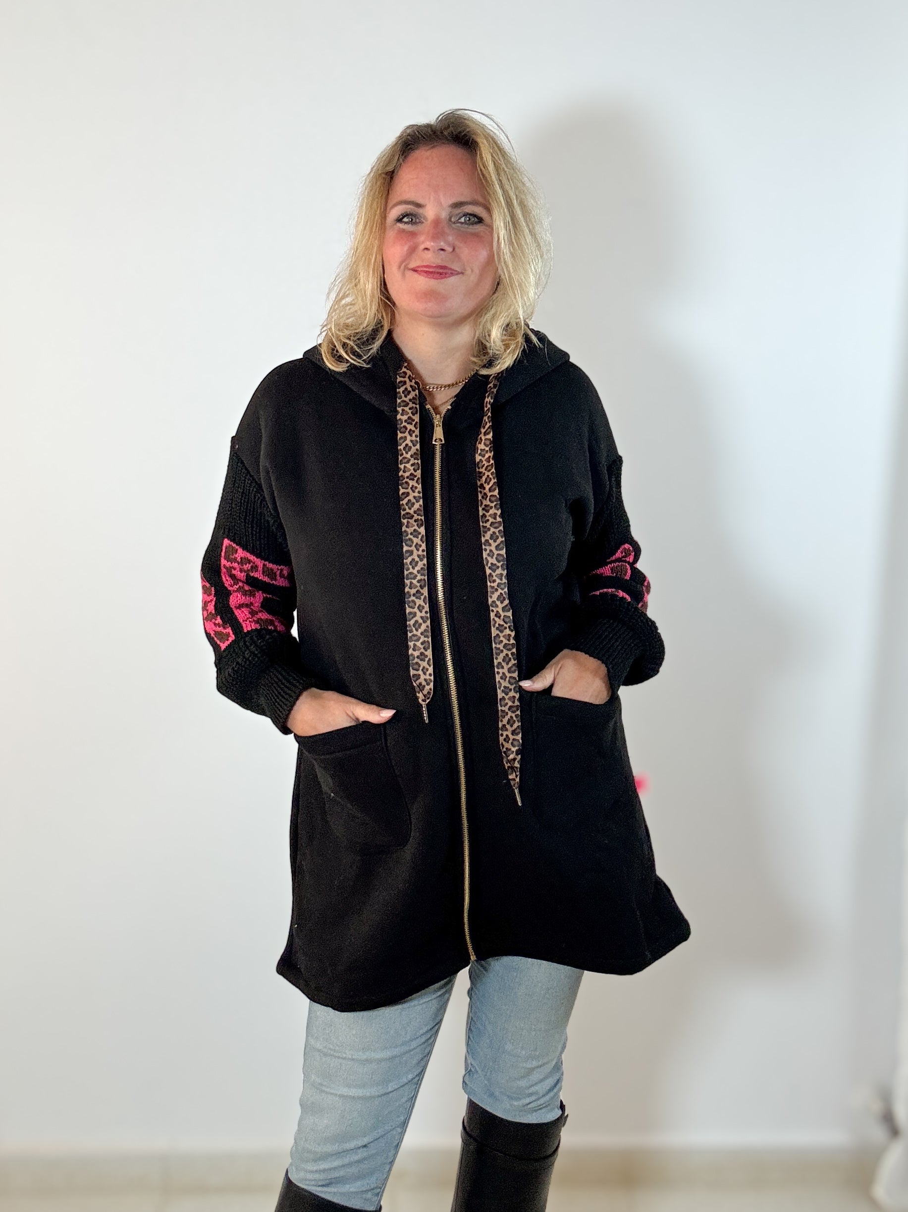 Sweatjacke mit Strickarm