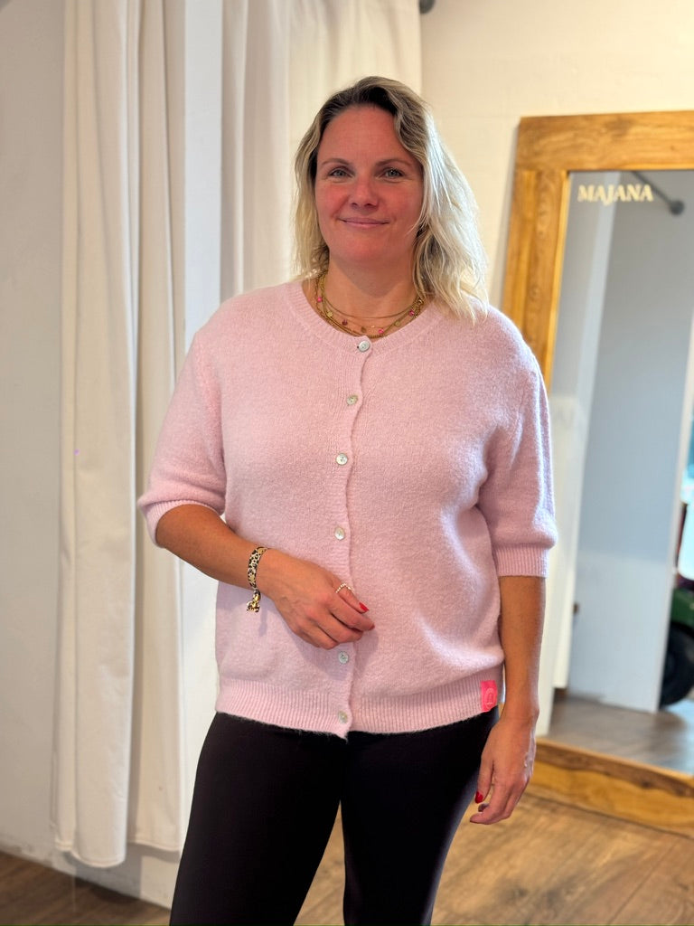 Alpaka Strickjacke mit Halbarm