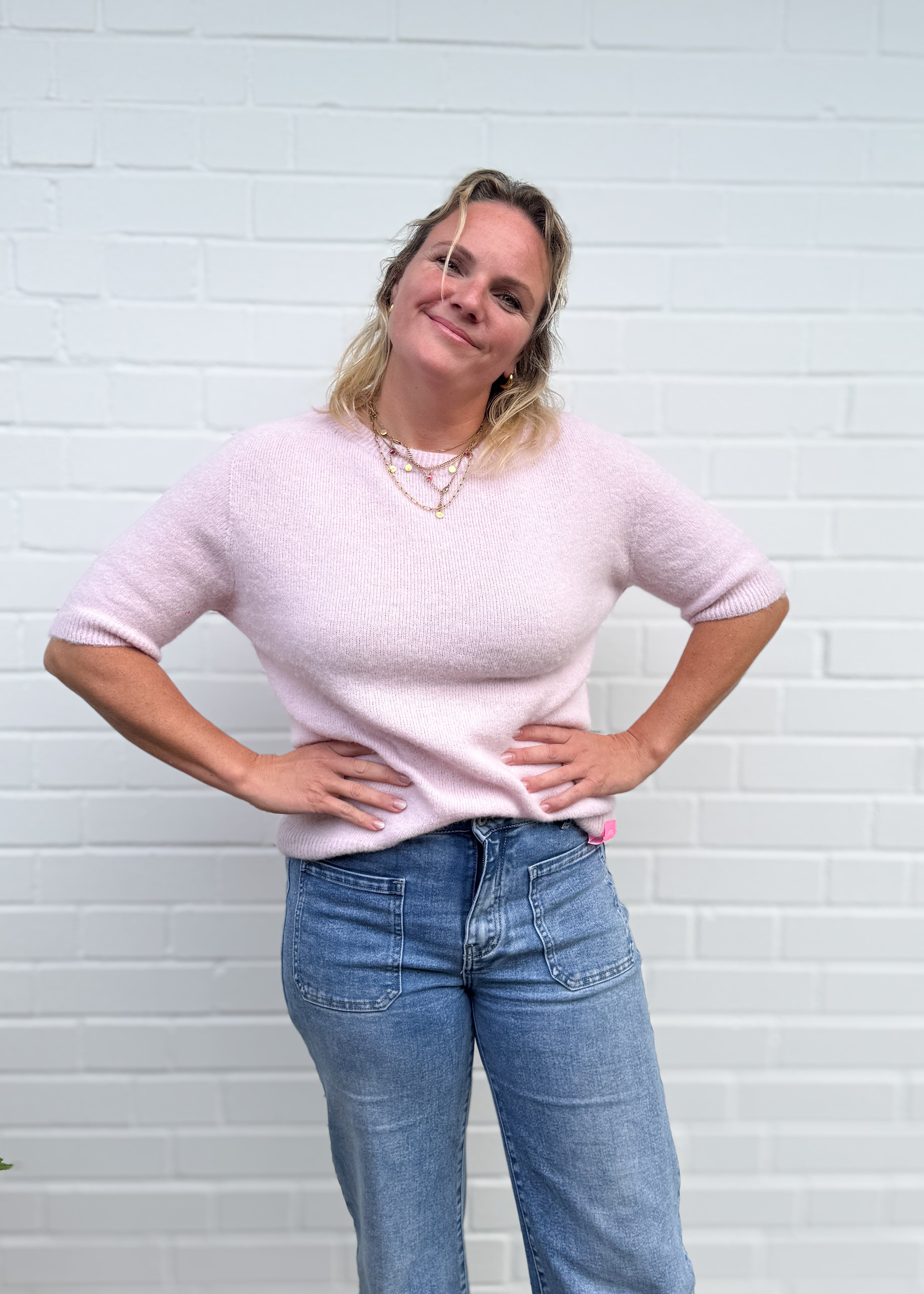 Alpaka Pulli mit Halbarm