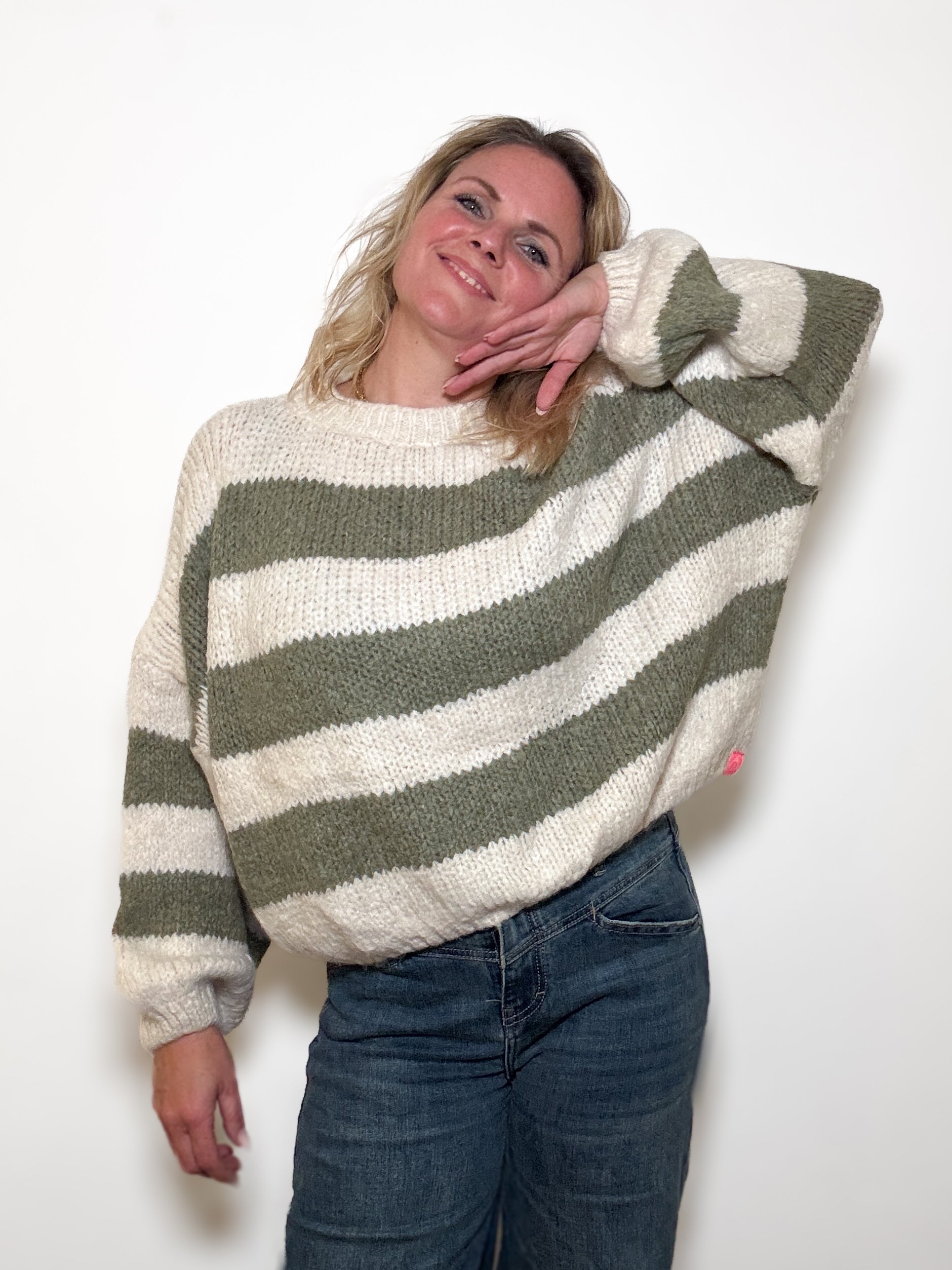 Oversize Strickpulli BLOCKSTREIFEN