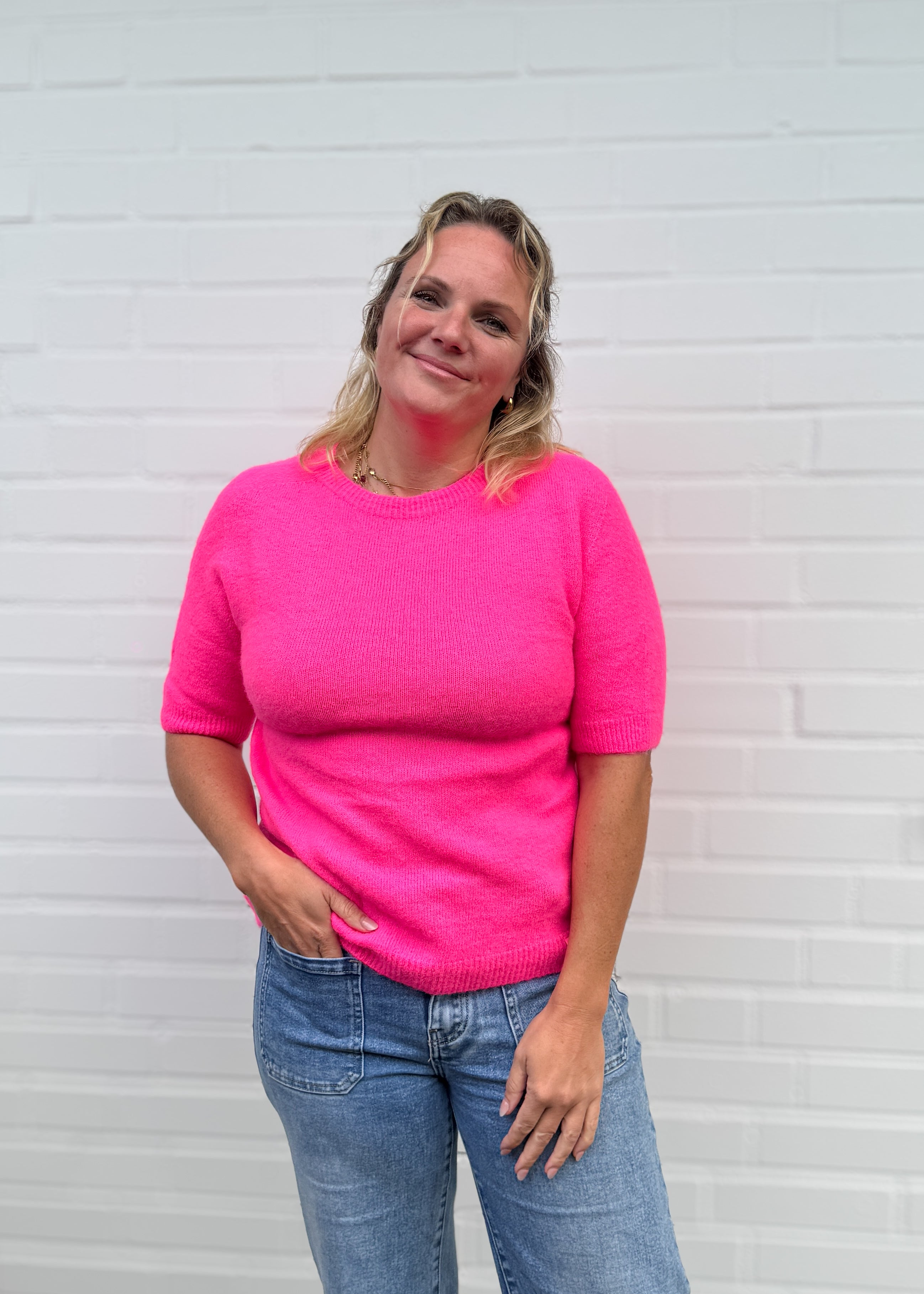 Alpaka Pulli mit Halbarm