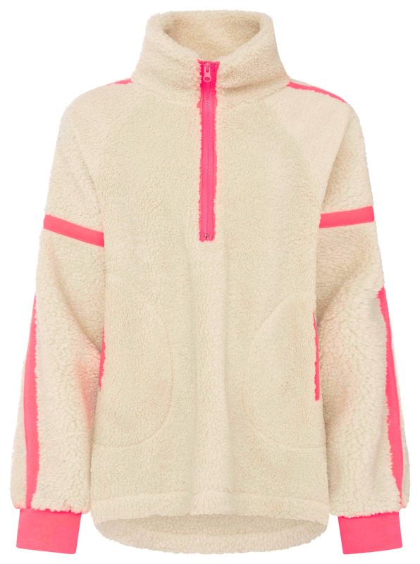 Zwillingsherz Oversize Half Zip Teddy Fleece NEON
