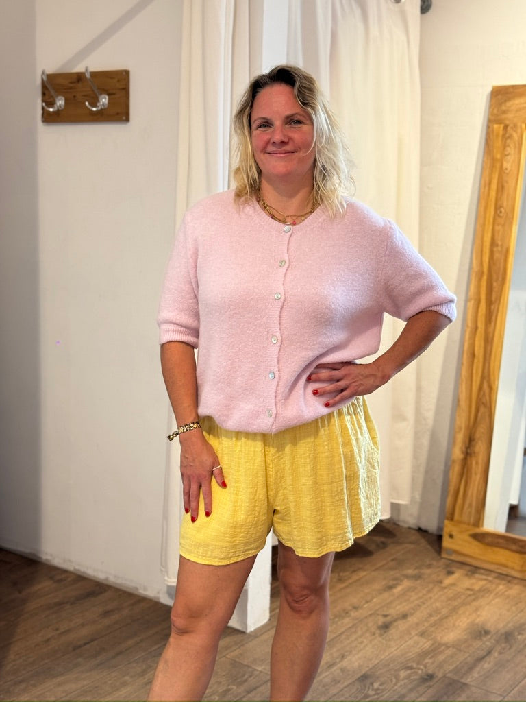 Alpaka Strickjacke mit Halbarm