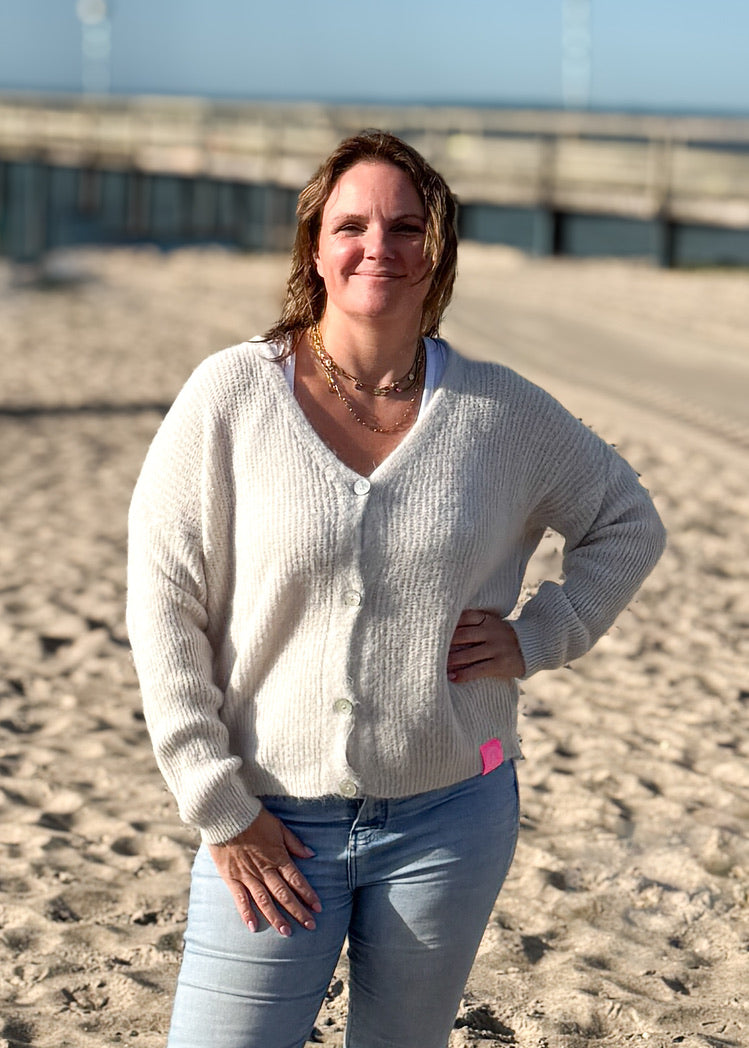 Feinstrickjacke mit Alpaka