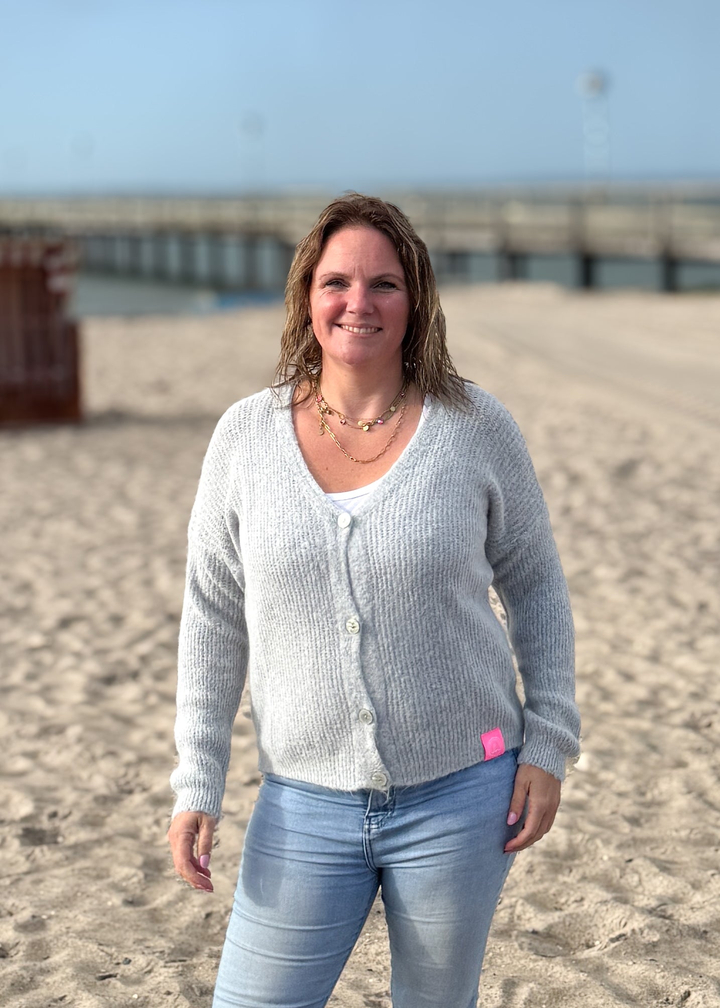 Feinstrickjacke mit Alpaka