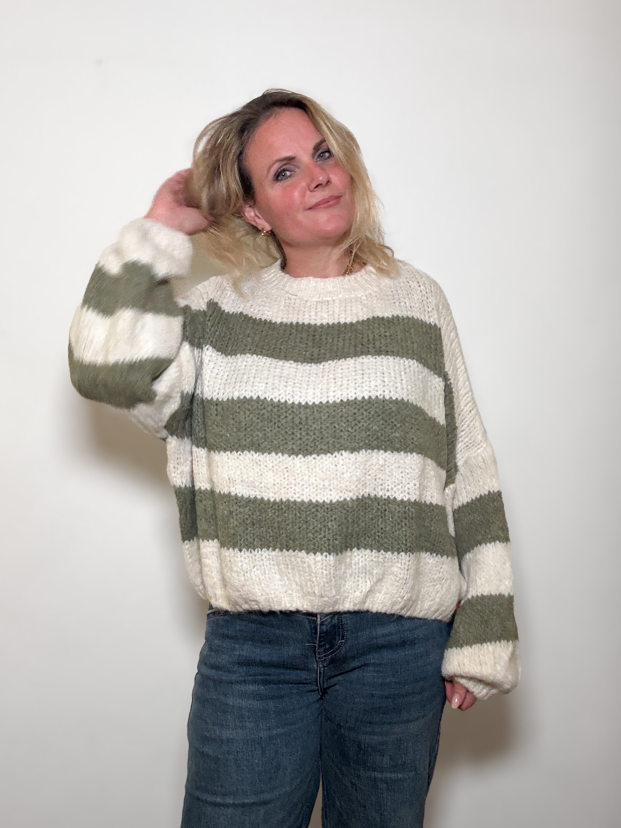 Oversize Strickpulli BLOCKSTREIFEN