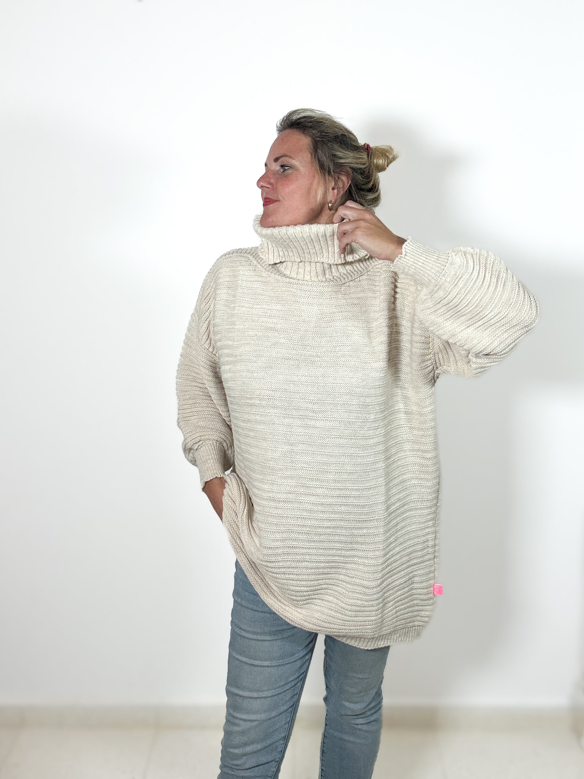 Oversize Strickpulli mit Rollkragen