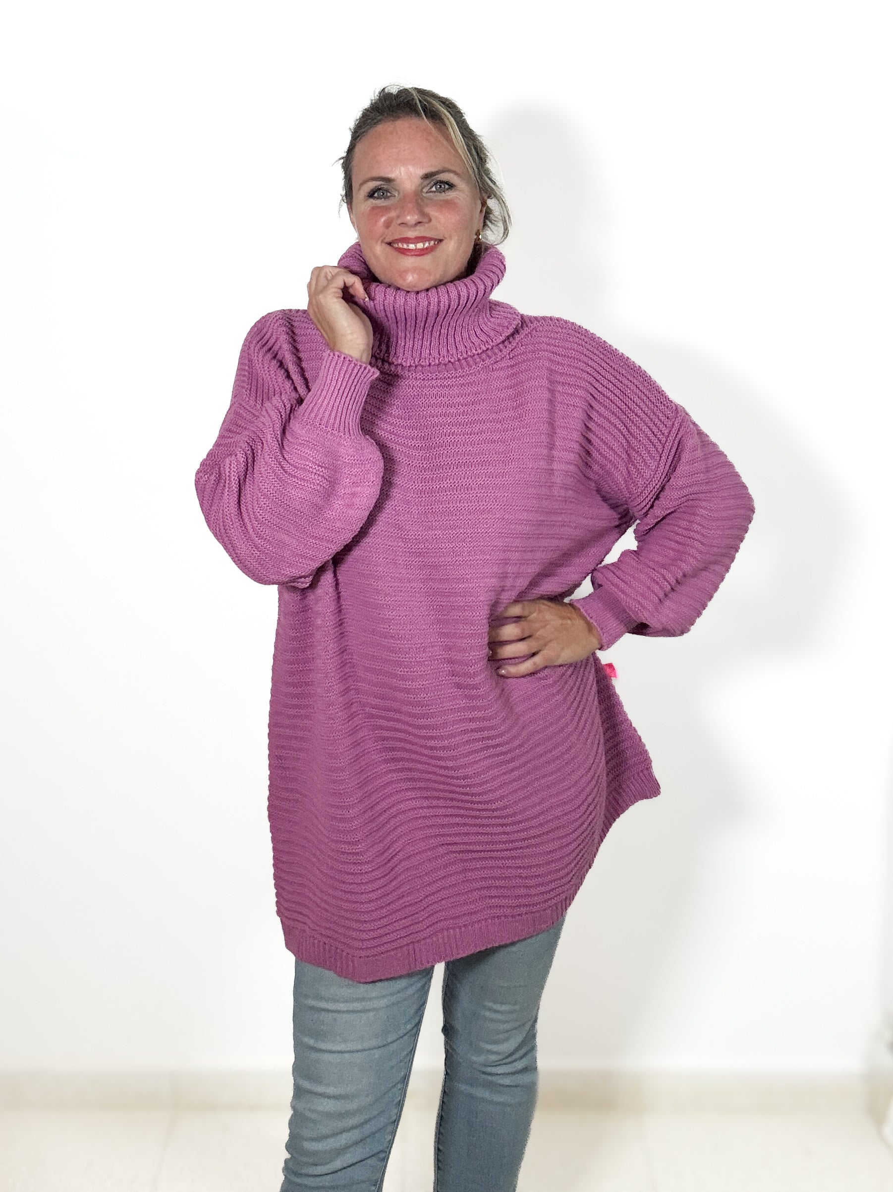 Oversize Strickpulli mit Rollkragen